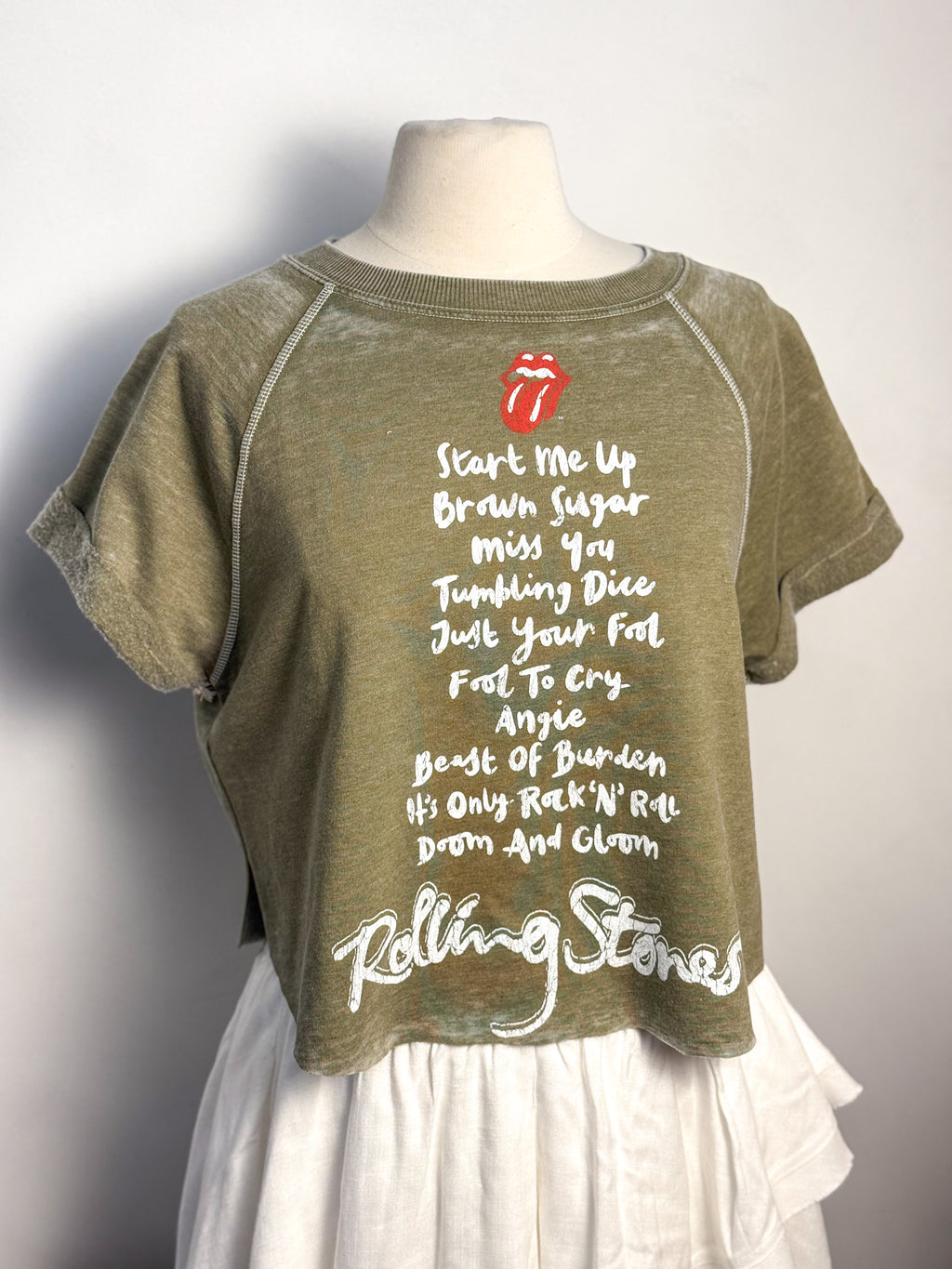 Recycled Karma Rolling Stones Hit Vintage Short Sleeve Sweatshirt