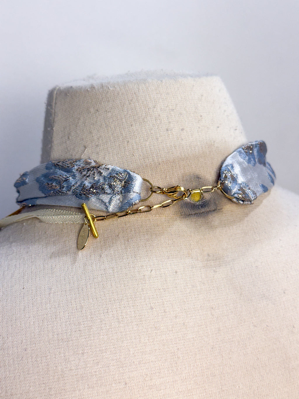OOAK Metallic Accent Scarf Necklace