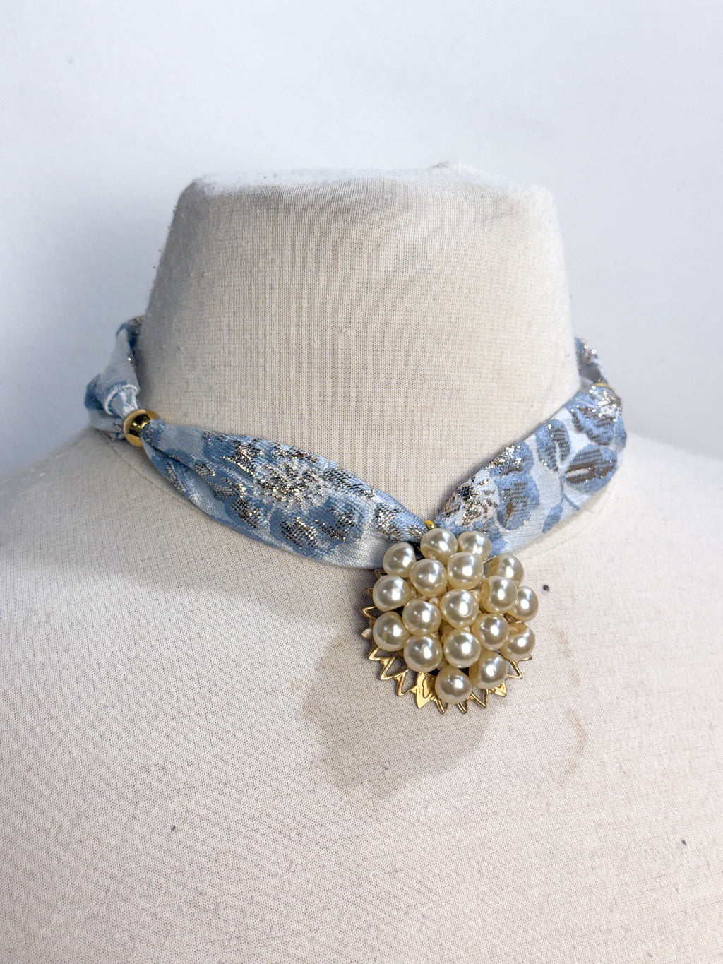 OOAK Metallic Accent Scarf Necklace