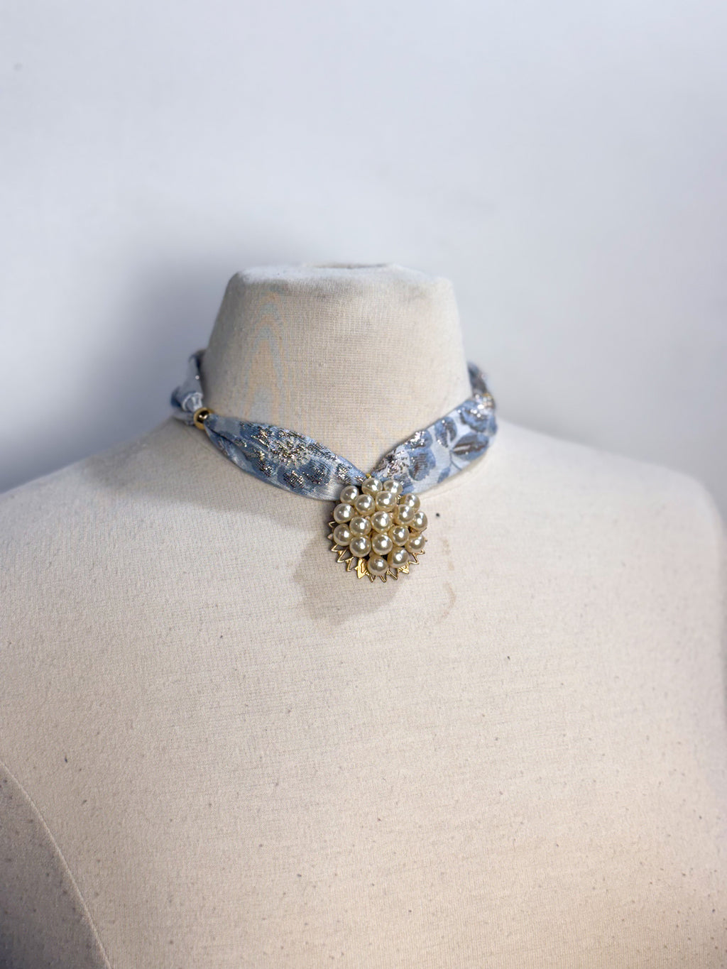 OOAK Metallic Accent Scarf Necklace