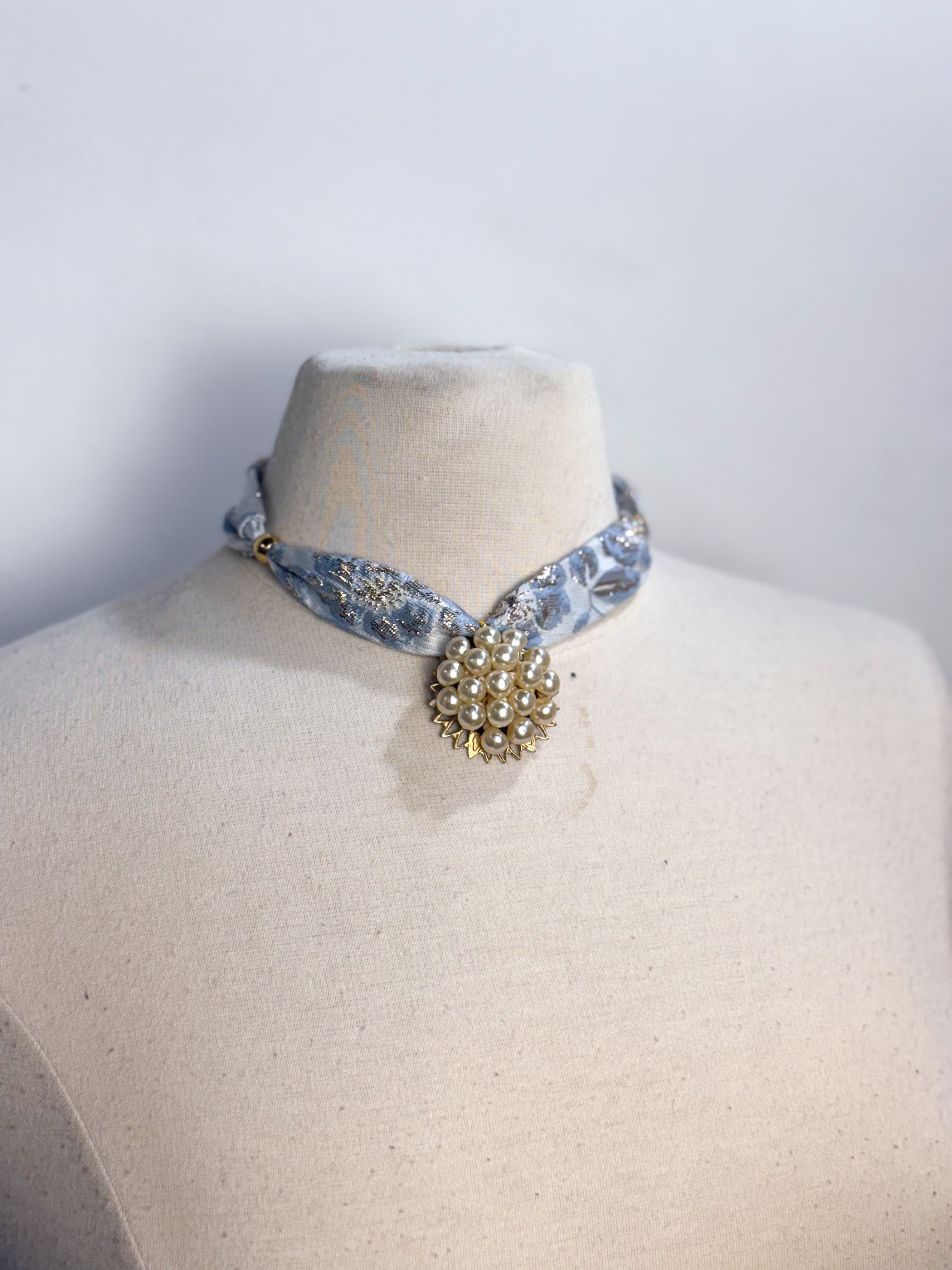 OOAK Metallic Accent Scarf Necklace