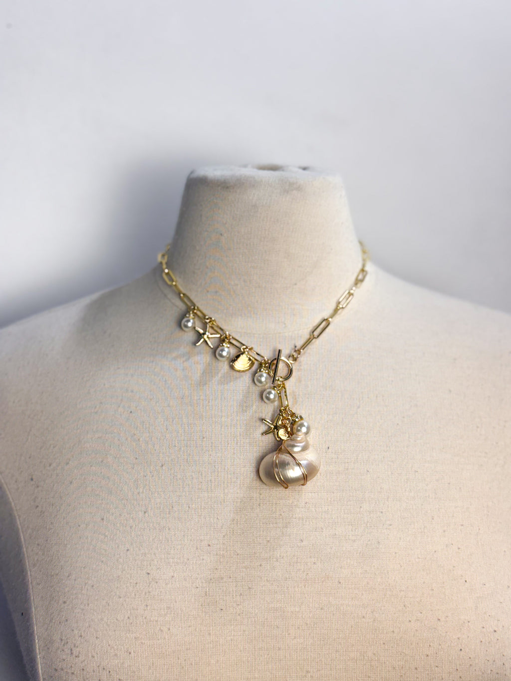 OOAK Shell One Side Charm Necklace