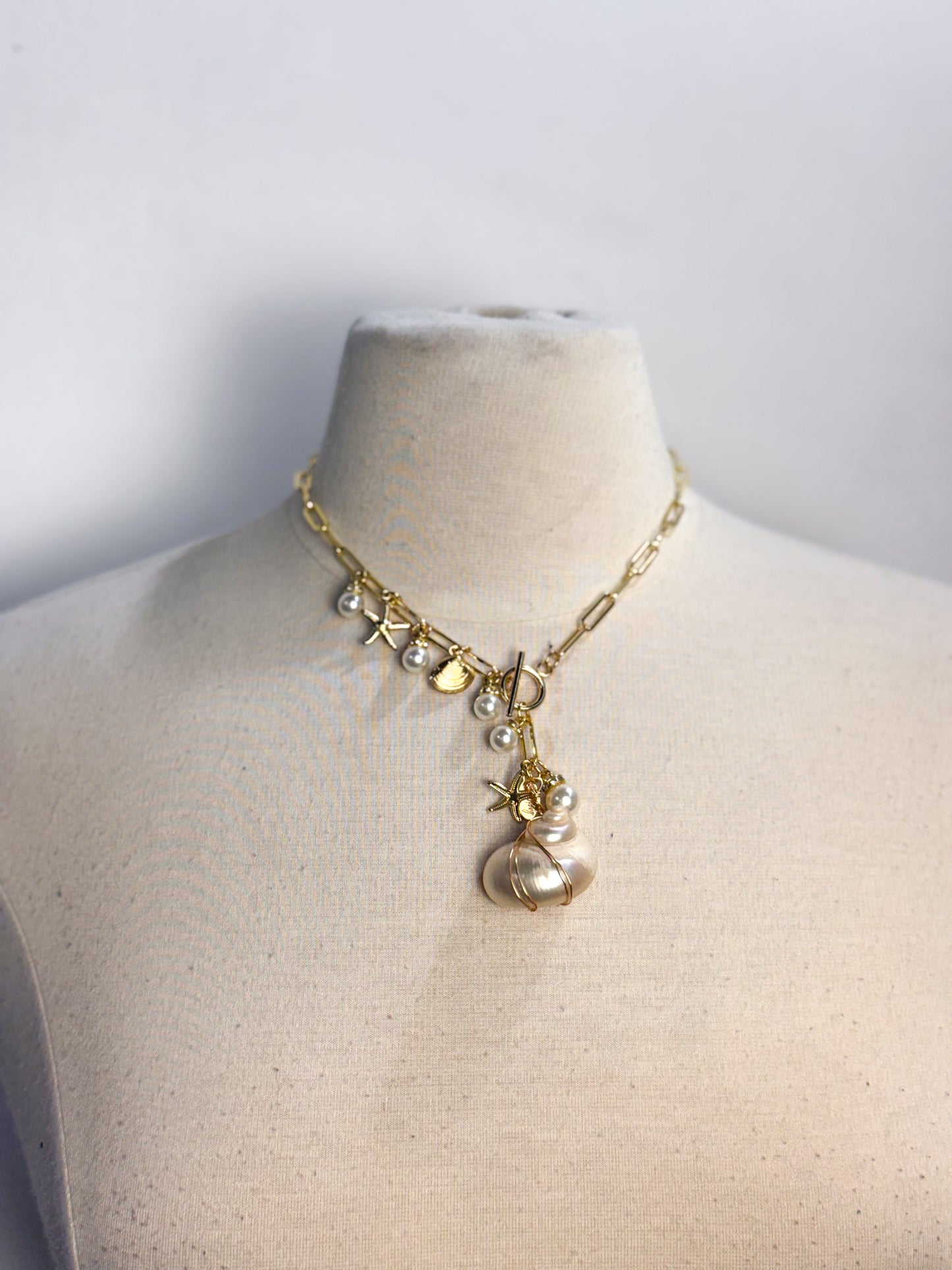OOAK Shell One Side Charm Necklace
