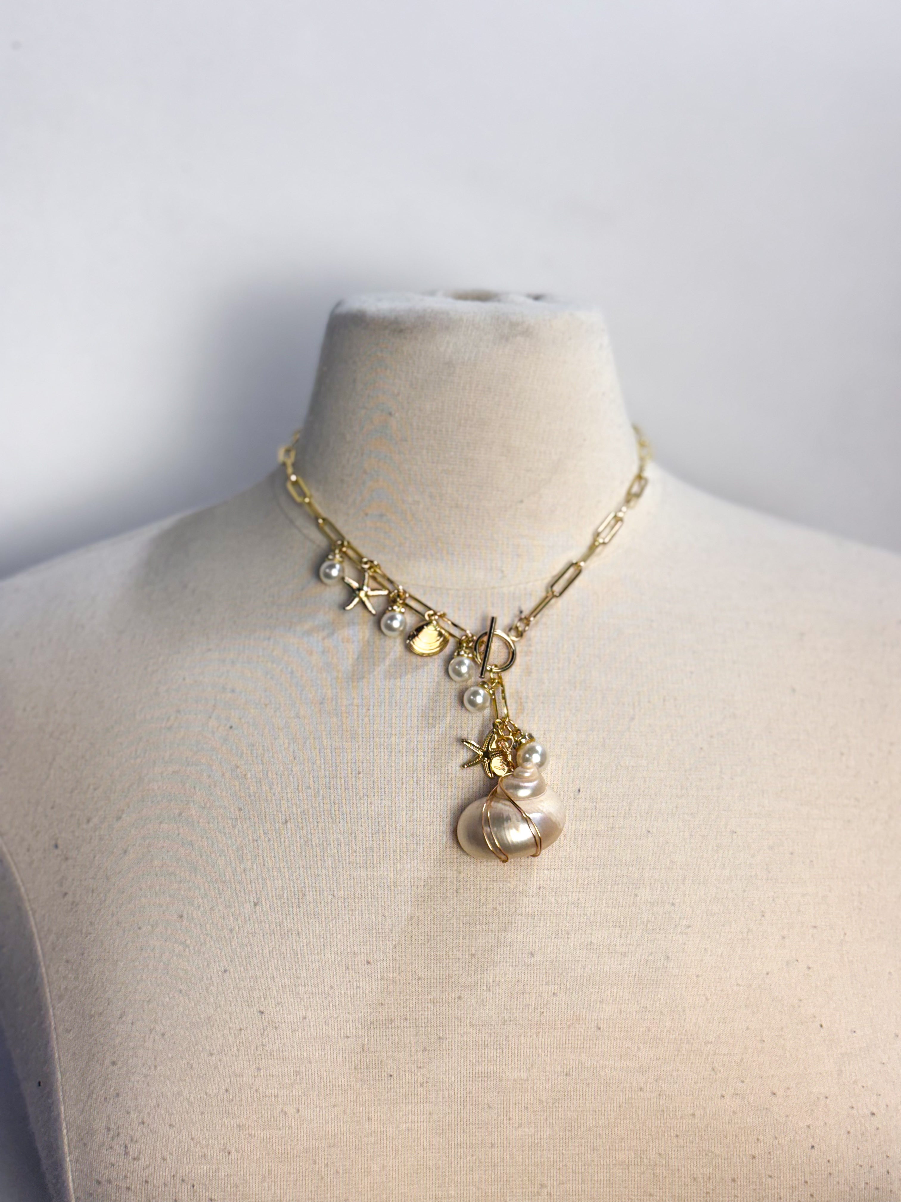 OOAK Shell One Side Charm Necklace