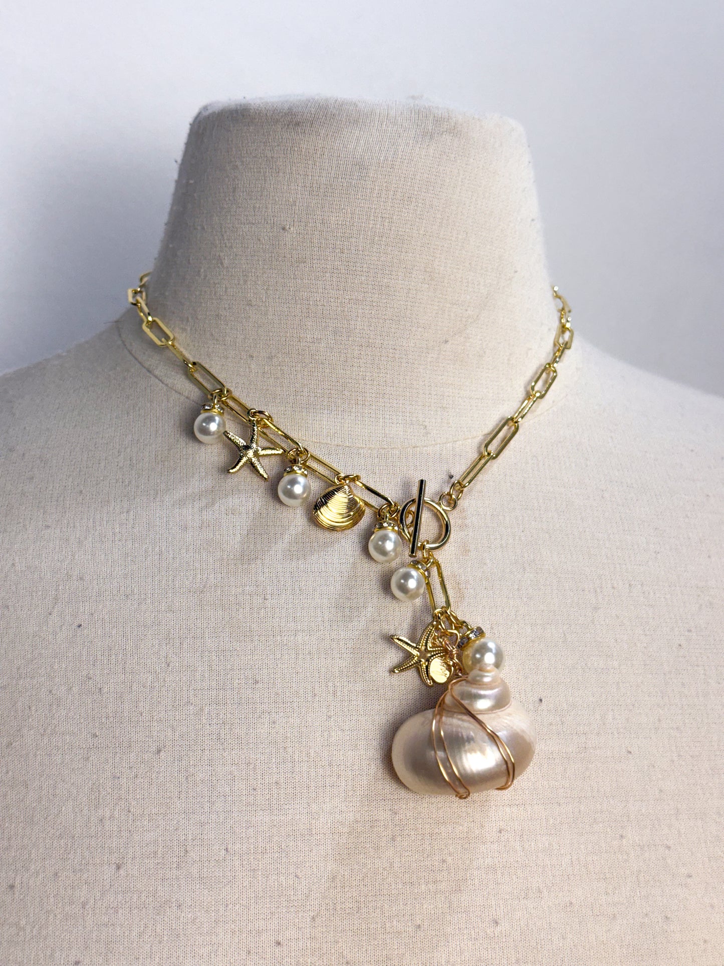 OOAK Shell One Side Charm Necklace