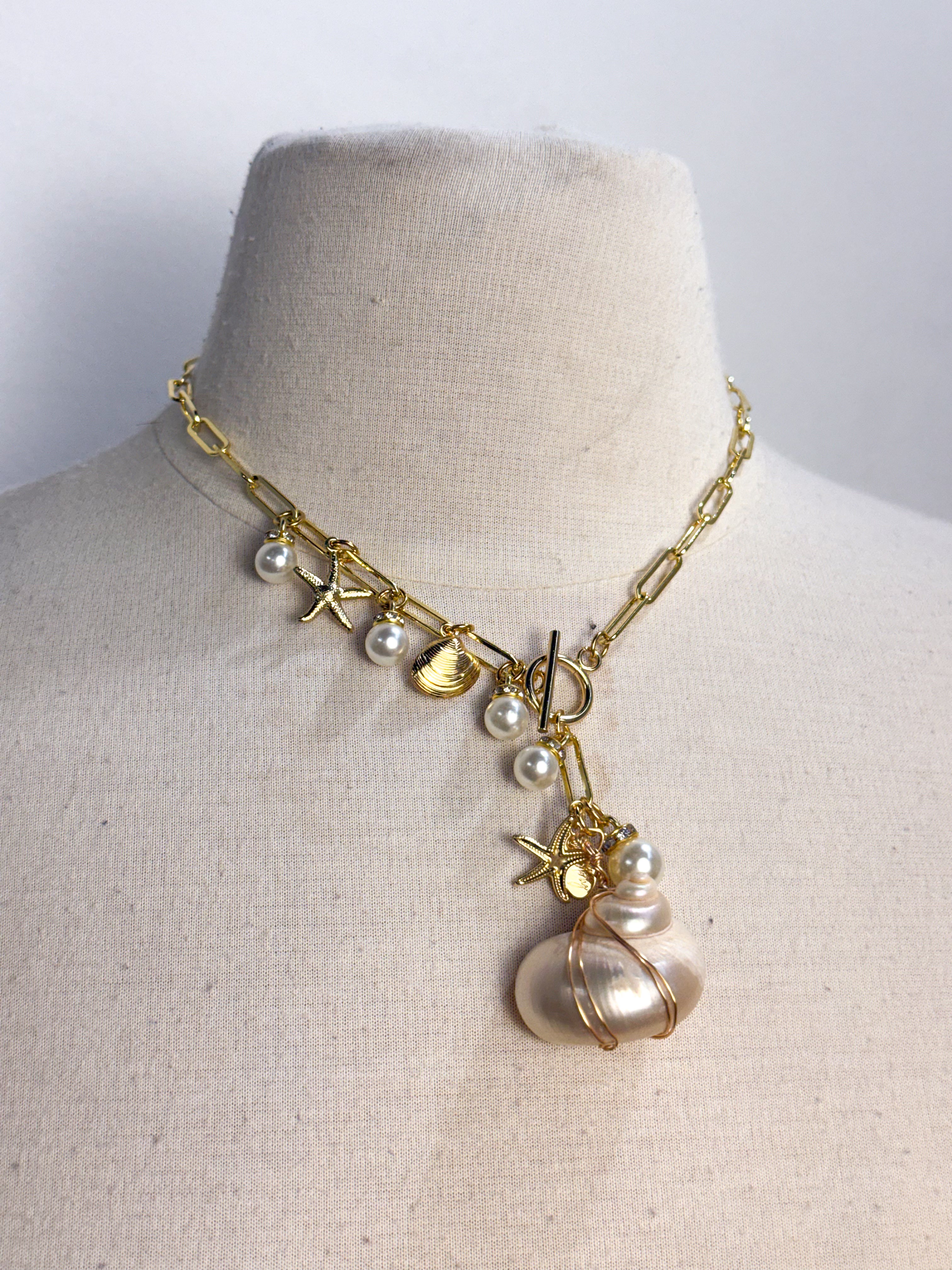 OOAK Shell One Side Charm Necklace