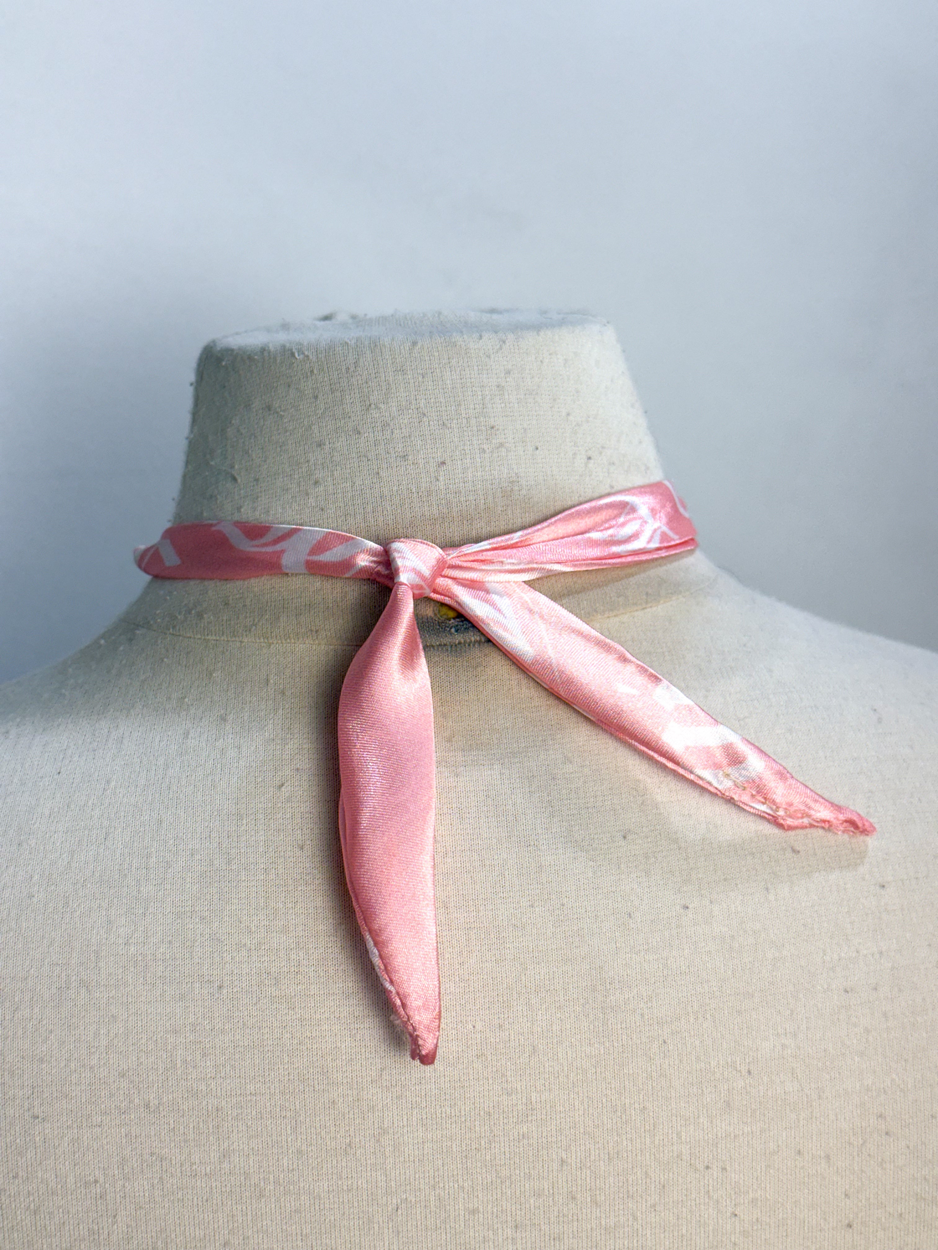 OOAK Satin & Charms Scarf Necklace