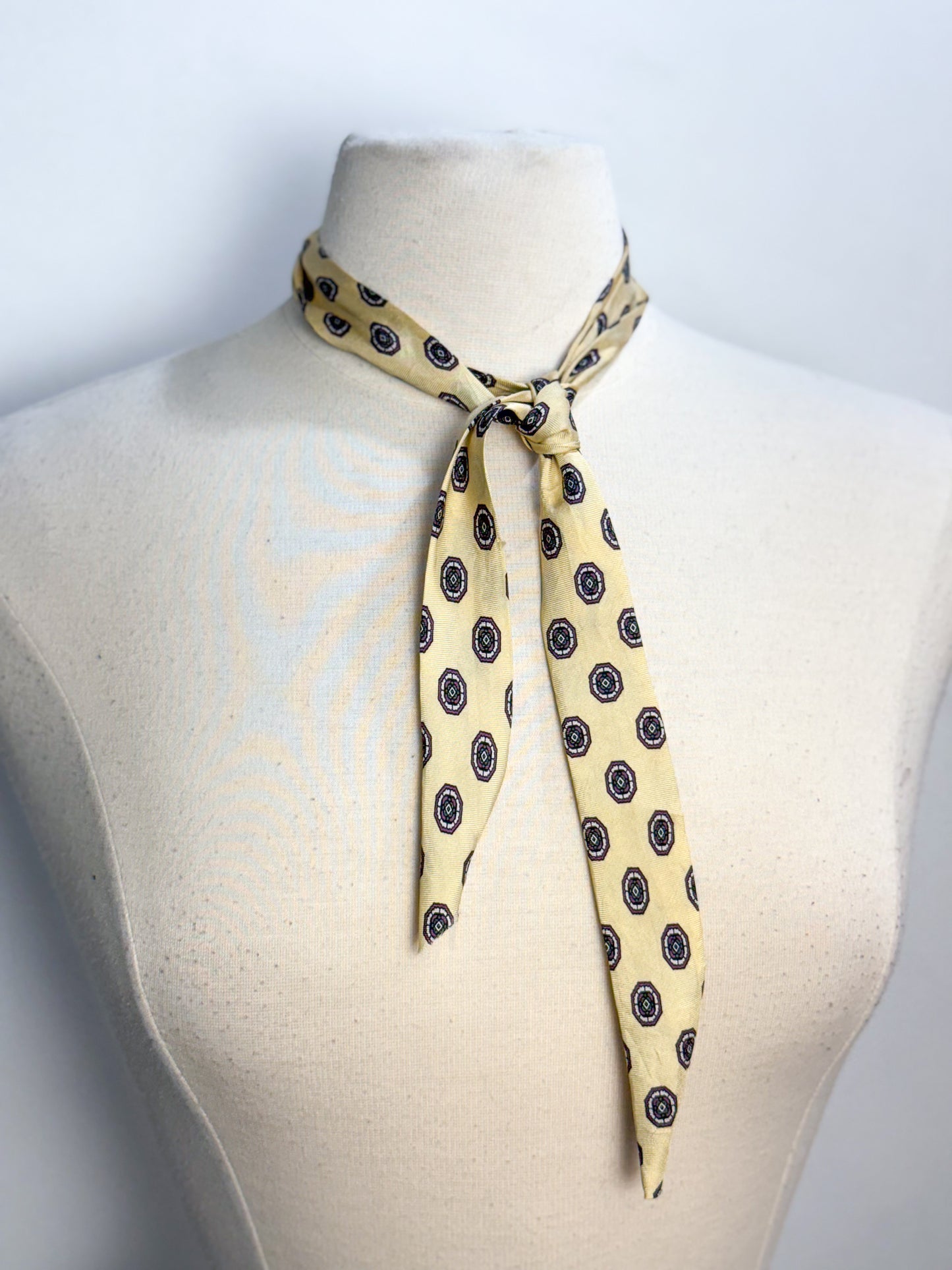 OOAK Silk Geo Tie Scarf
