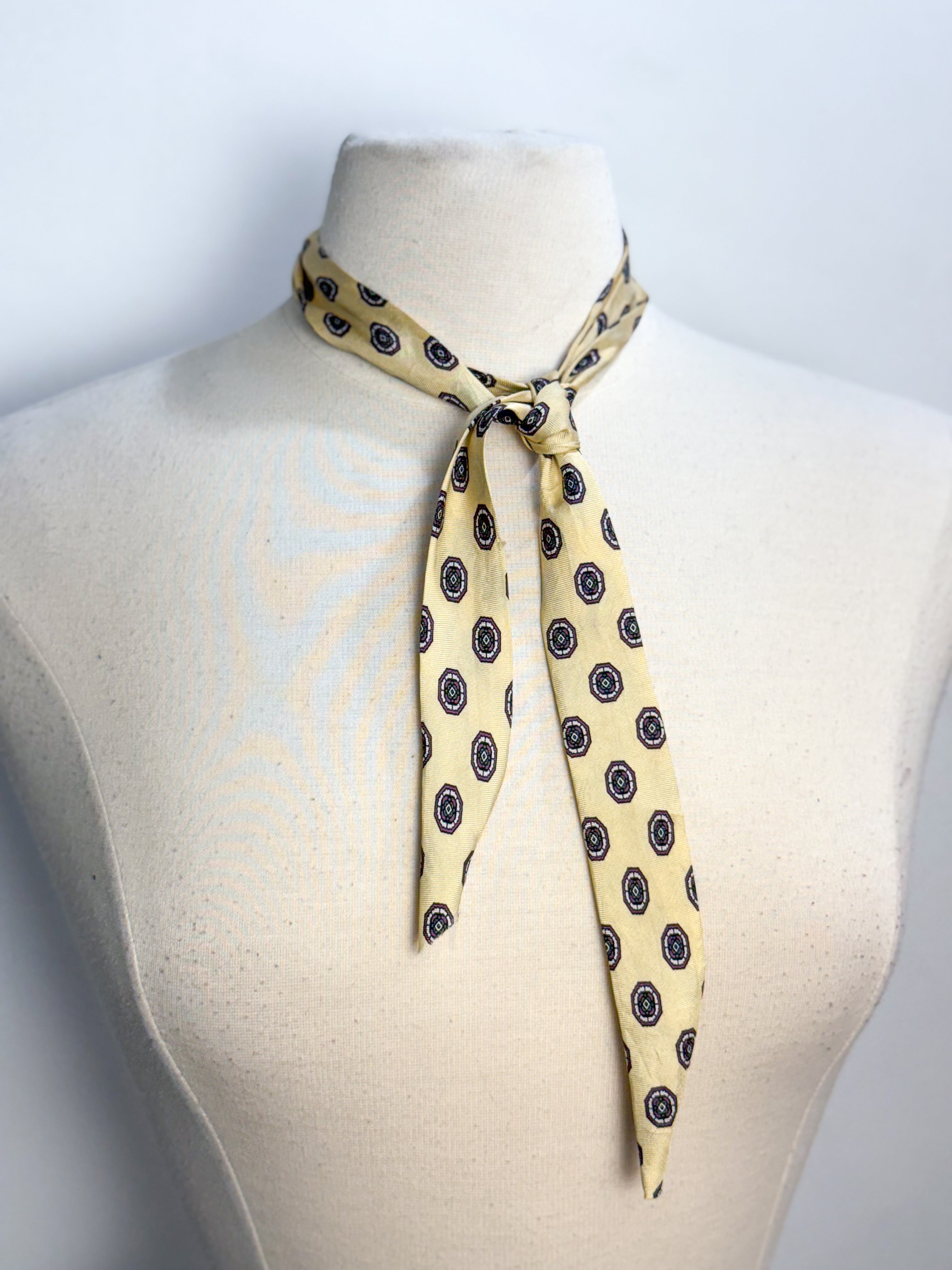 OOAK Silk Geo Tie Scarf