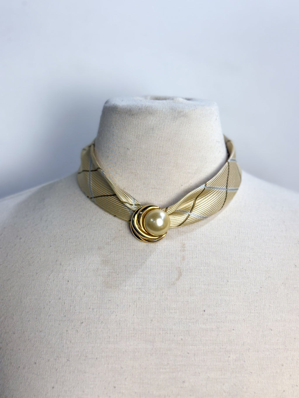 OOAK Silk Tie & Clip On Pearl Pendant Necklace or Bracelet