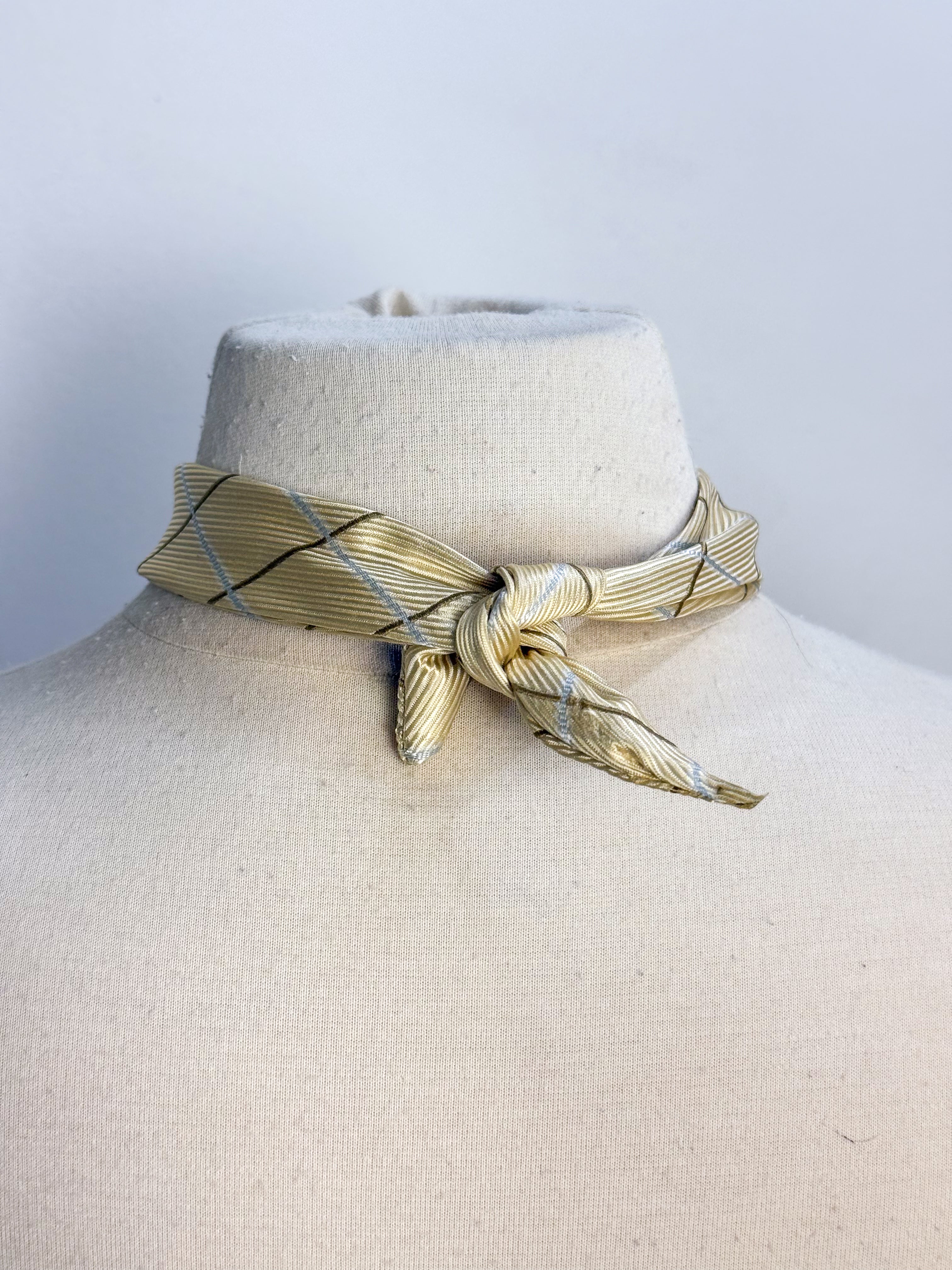 OOAK Silk Tie & Clip On Pearl Pendant Necklace or Bracelet