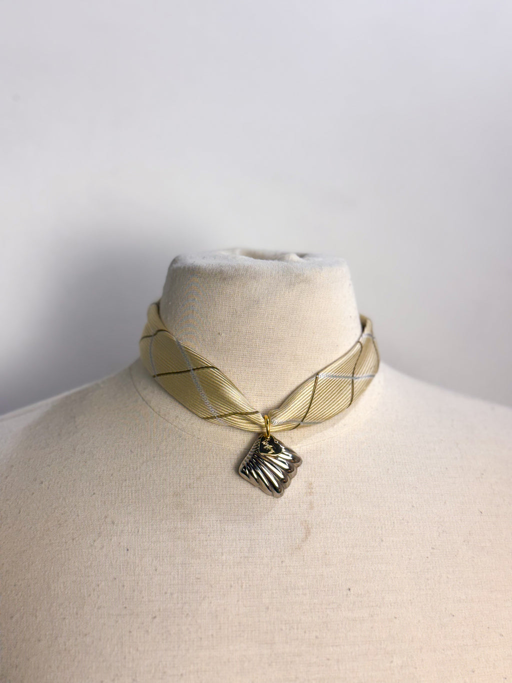 OOAK Silk Tie & Earring Charm Scarf