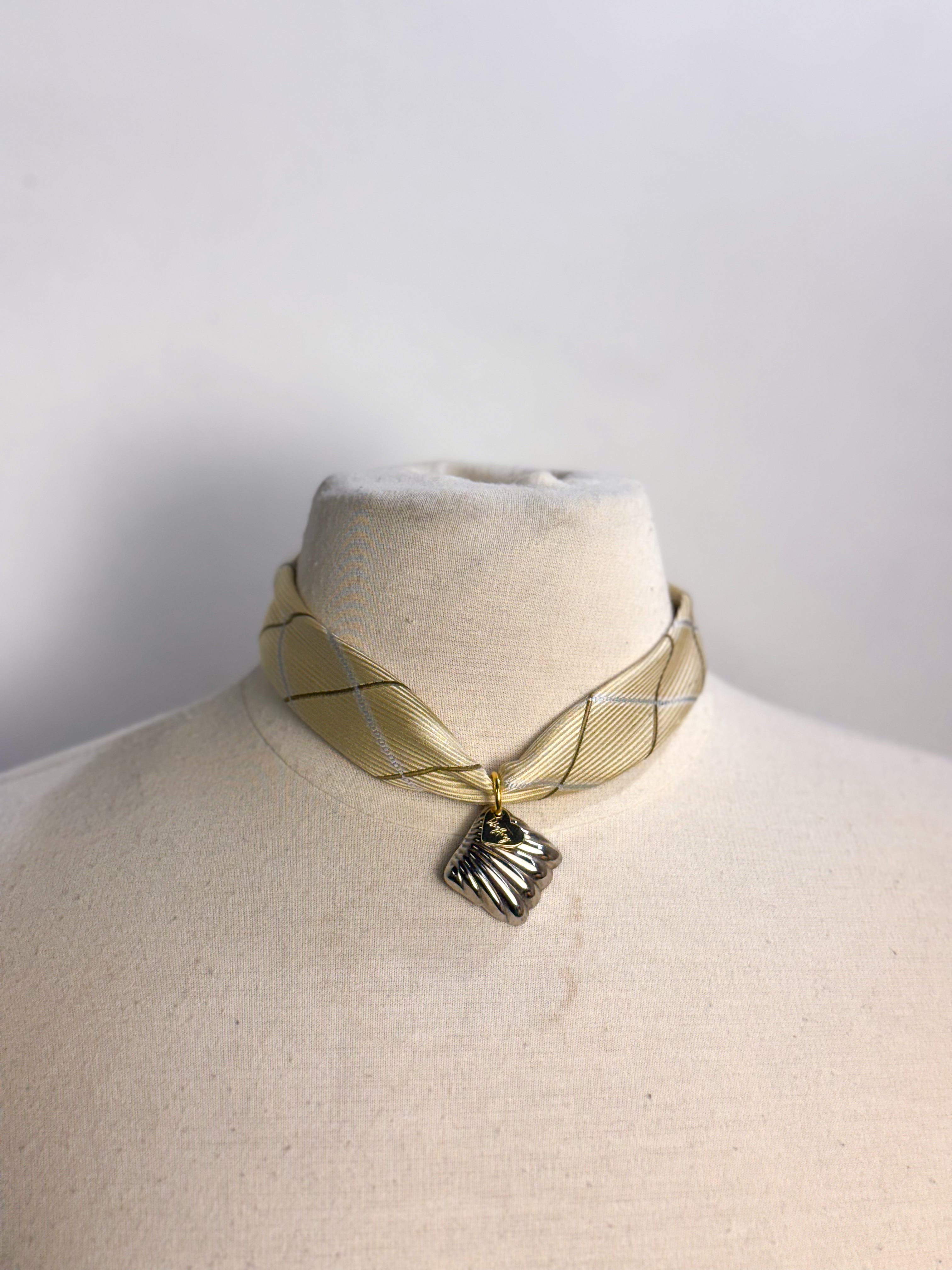 OOAK Silk Tie & Earring Charm Scarf