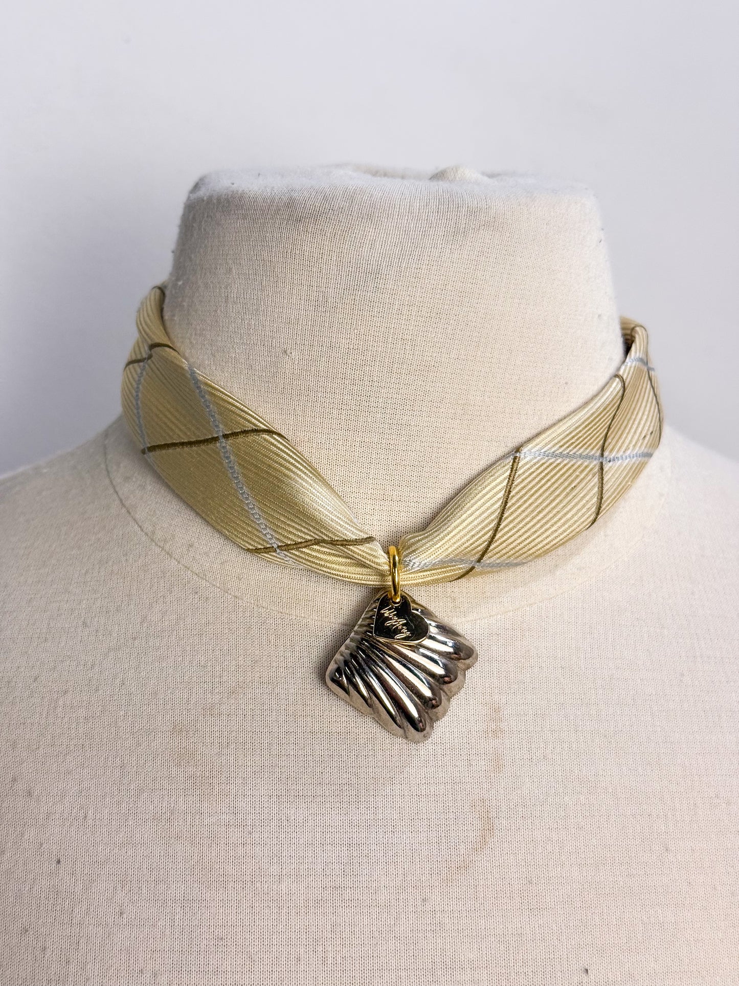 OOAK Silk Tie & Earring Charm Scarf