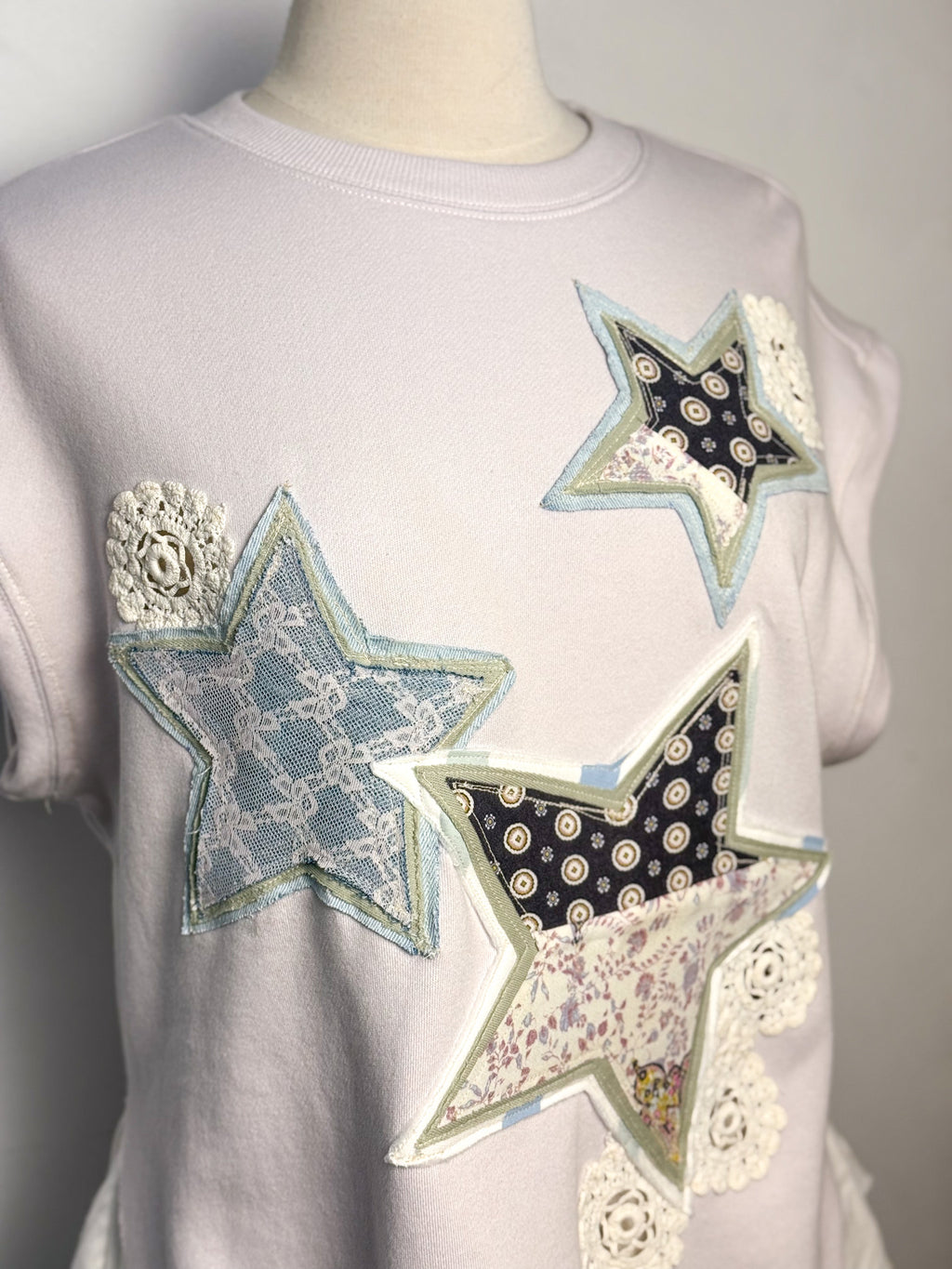 OOAK Star Patches Sleeveless Sweatshirt