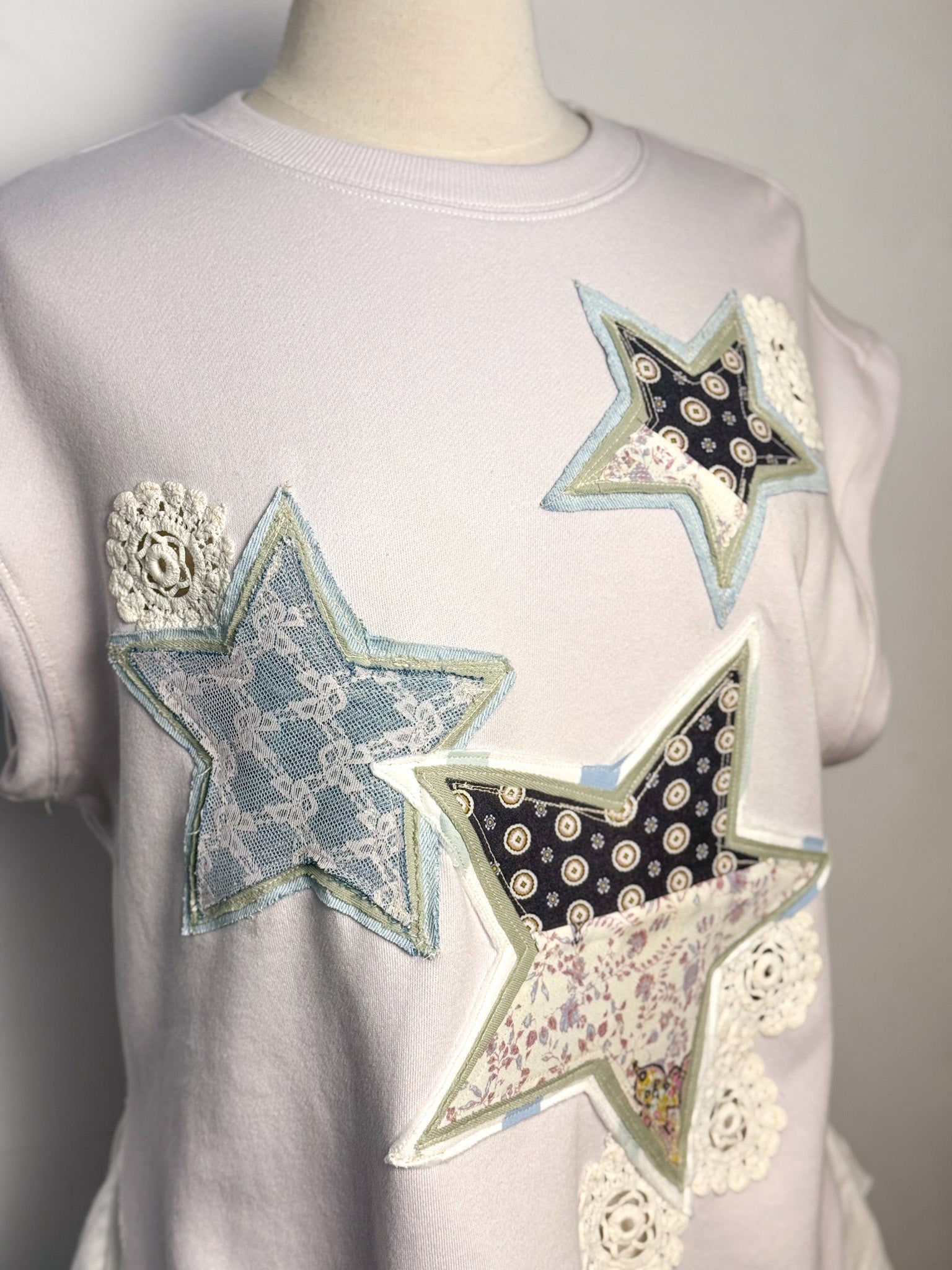 OOAK Star Patches Sleeveless Sweatshirt