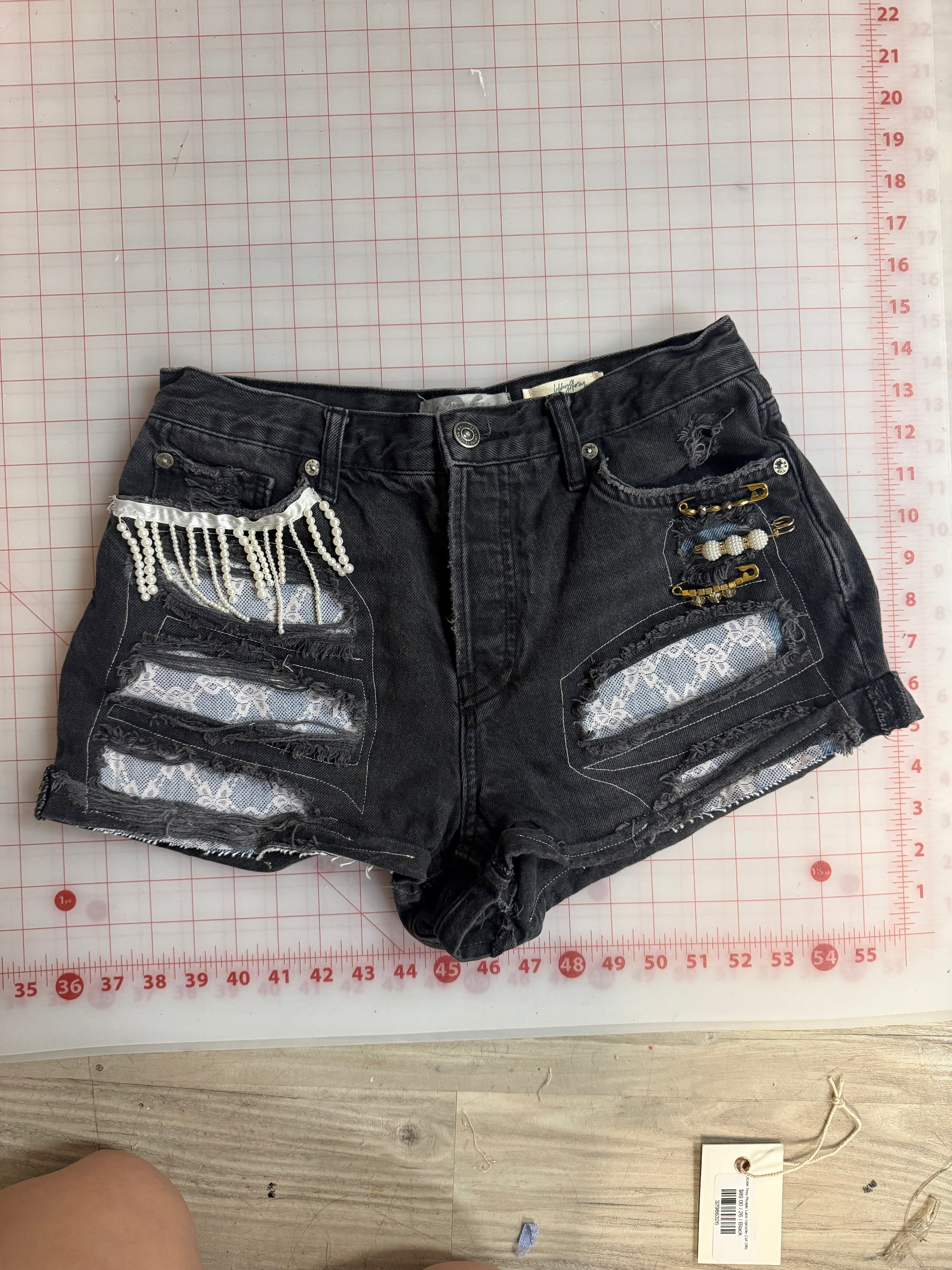 OOAK Free People Lace Upcycle Cut Offs