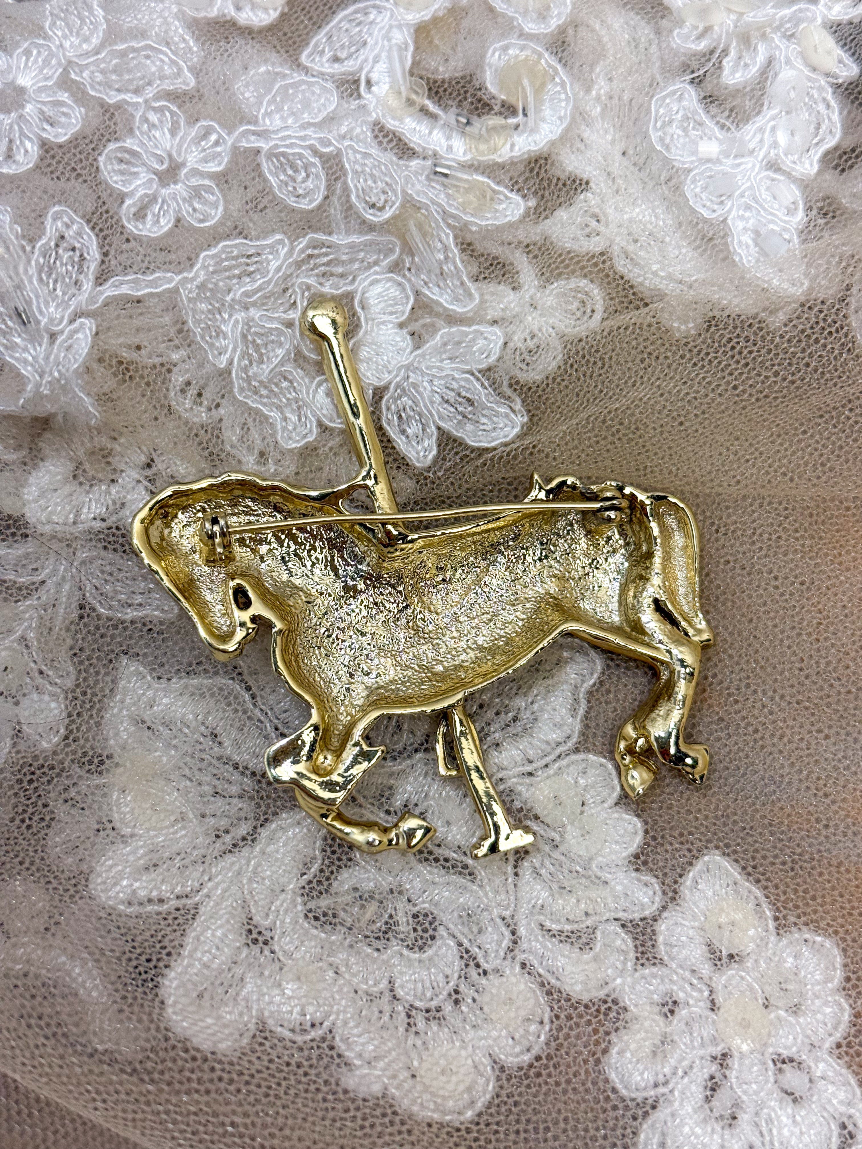OOAK Vintage Horse Pin