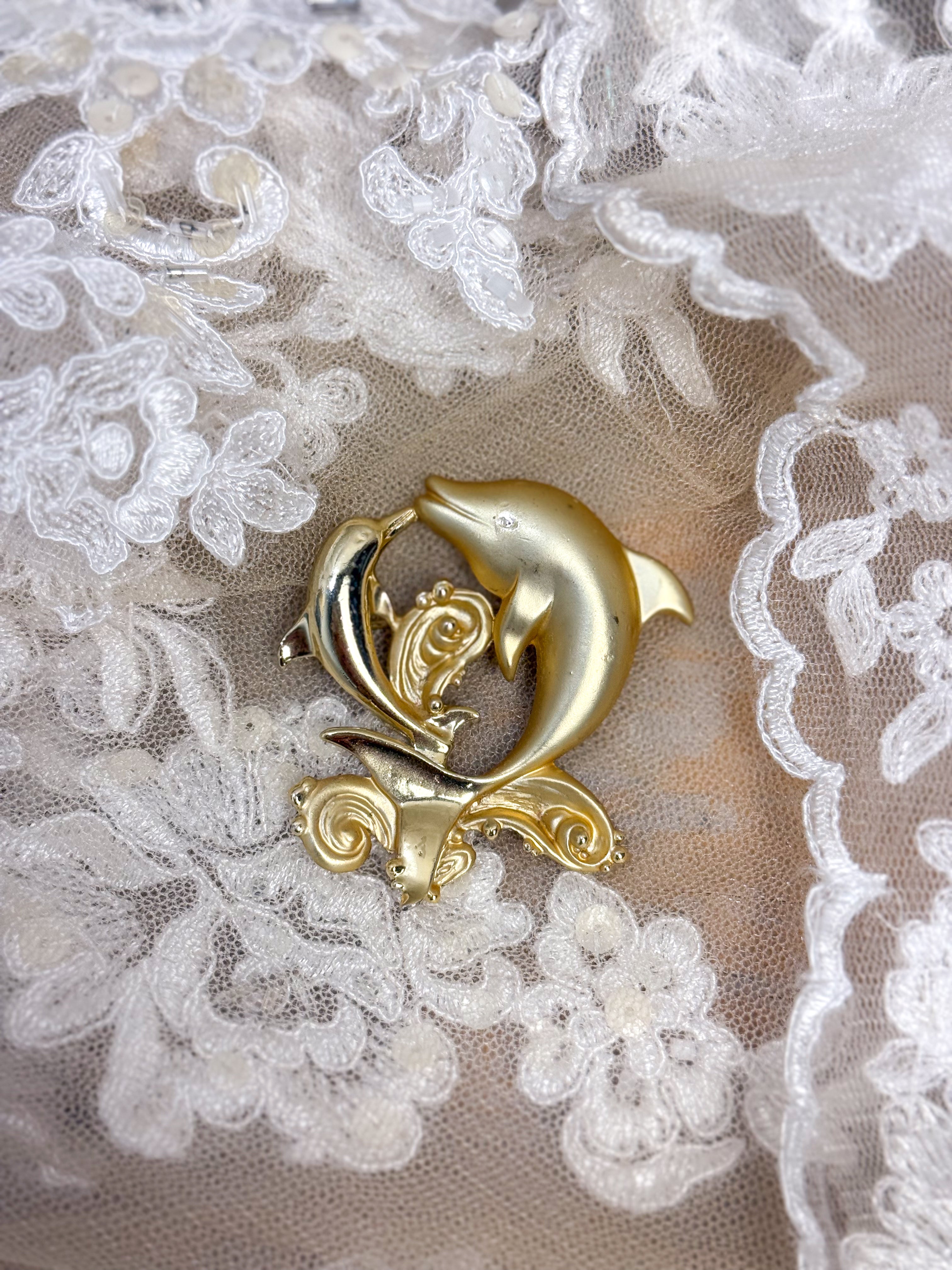 OOAK Vintage Dolphin Pin