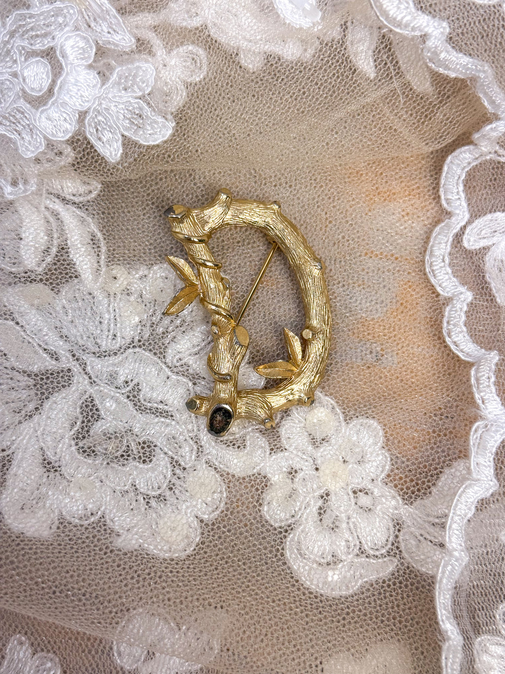 OOAK Vintage Branch Letter Pin
