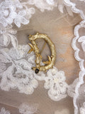 OOAK Vintage Branch Letter Pin