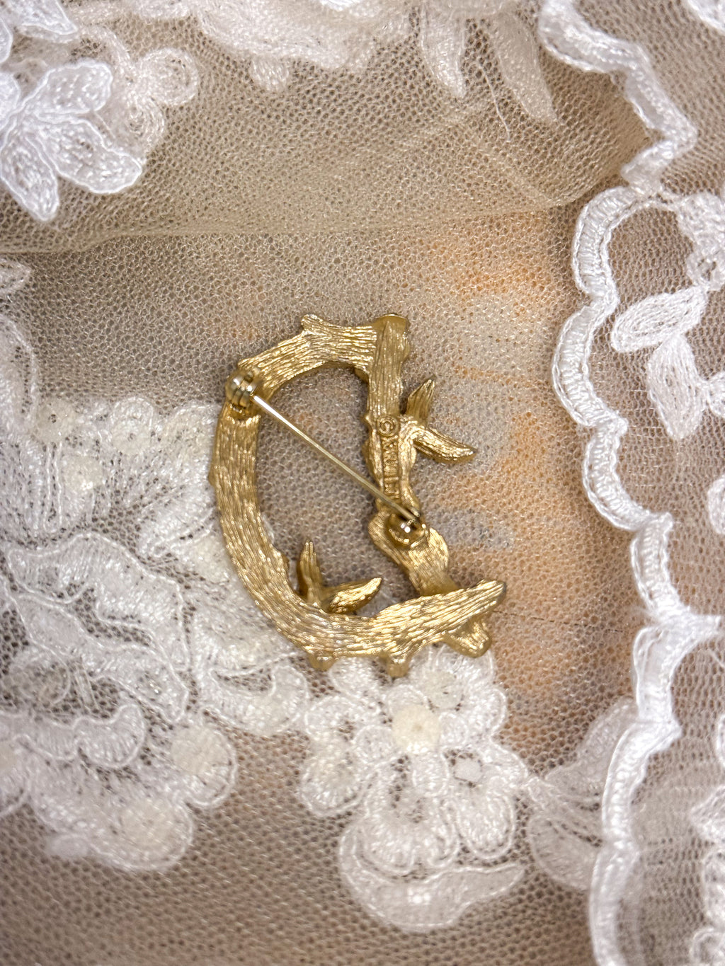 OOAK Vintage Branch Letter Pin