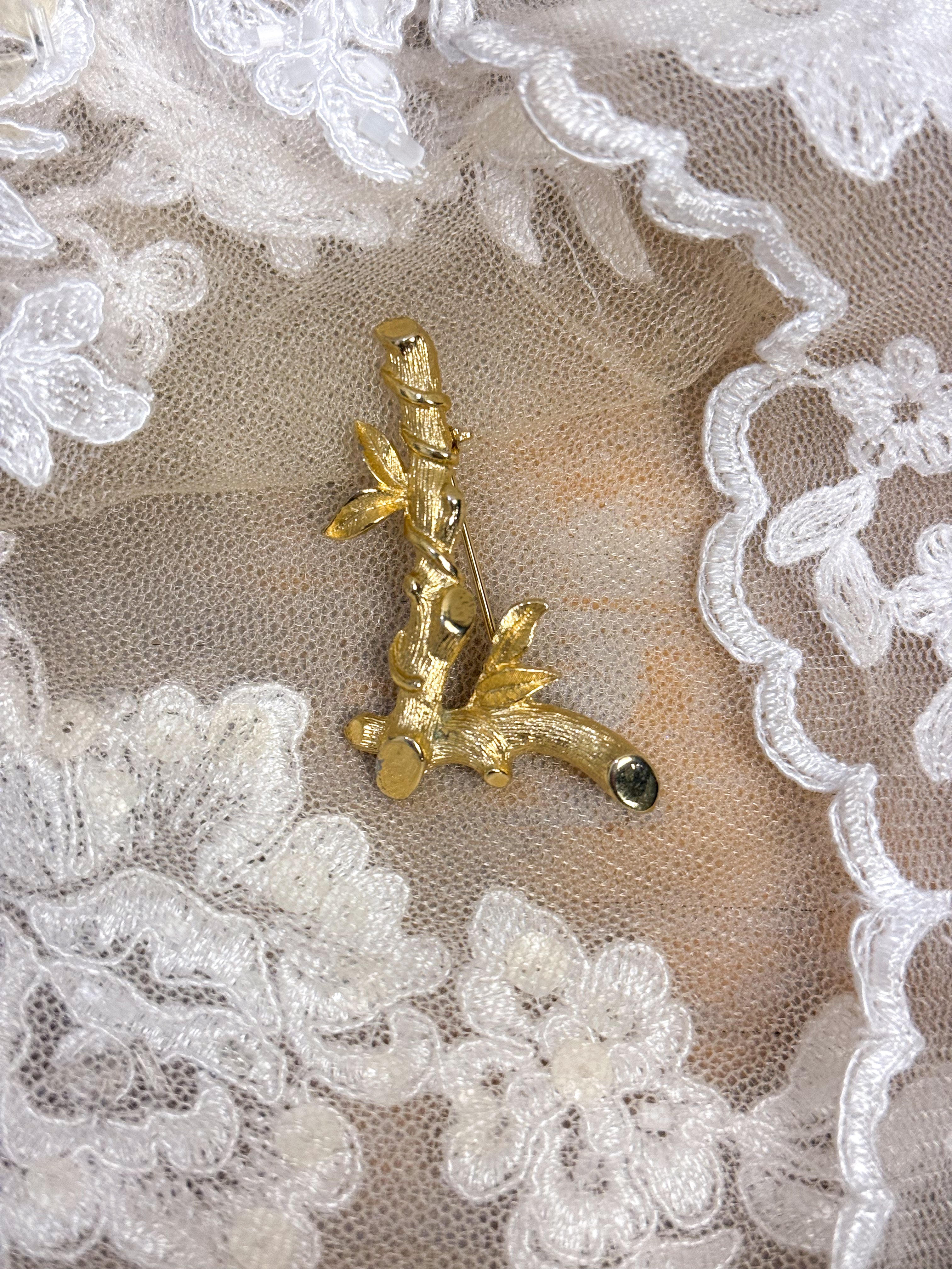 OOAK Vintage Branch Letter Pin