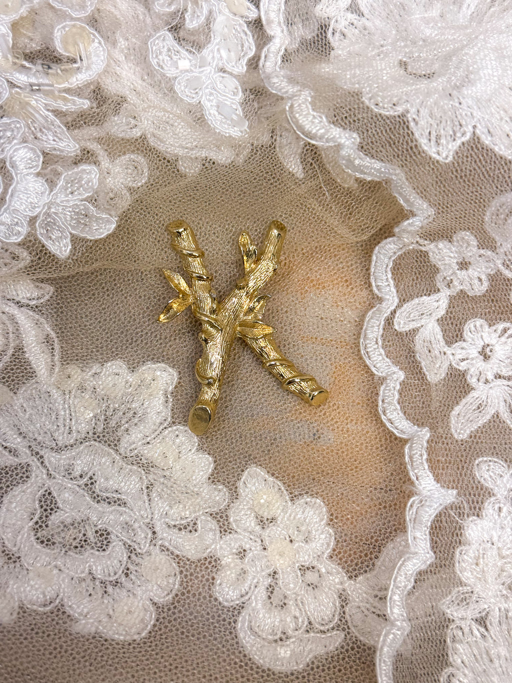 OOAK Vintage Branch Letter Pin