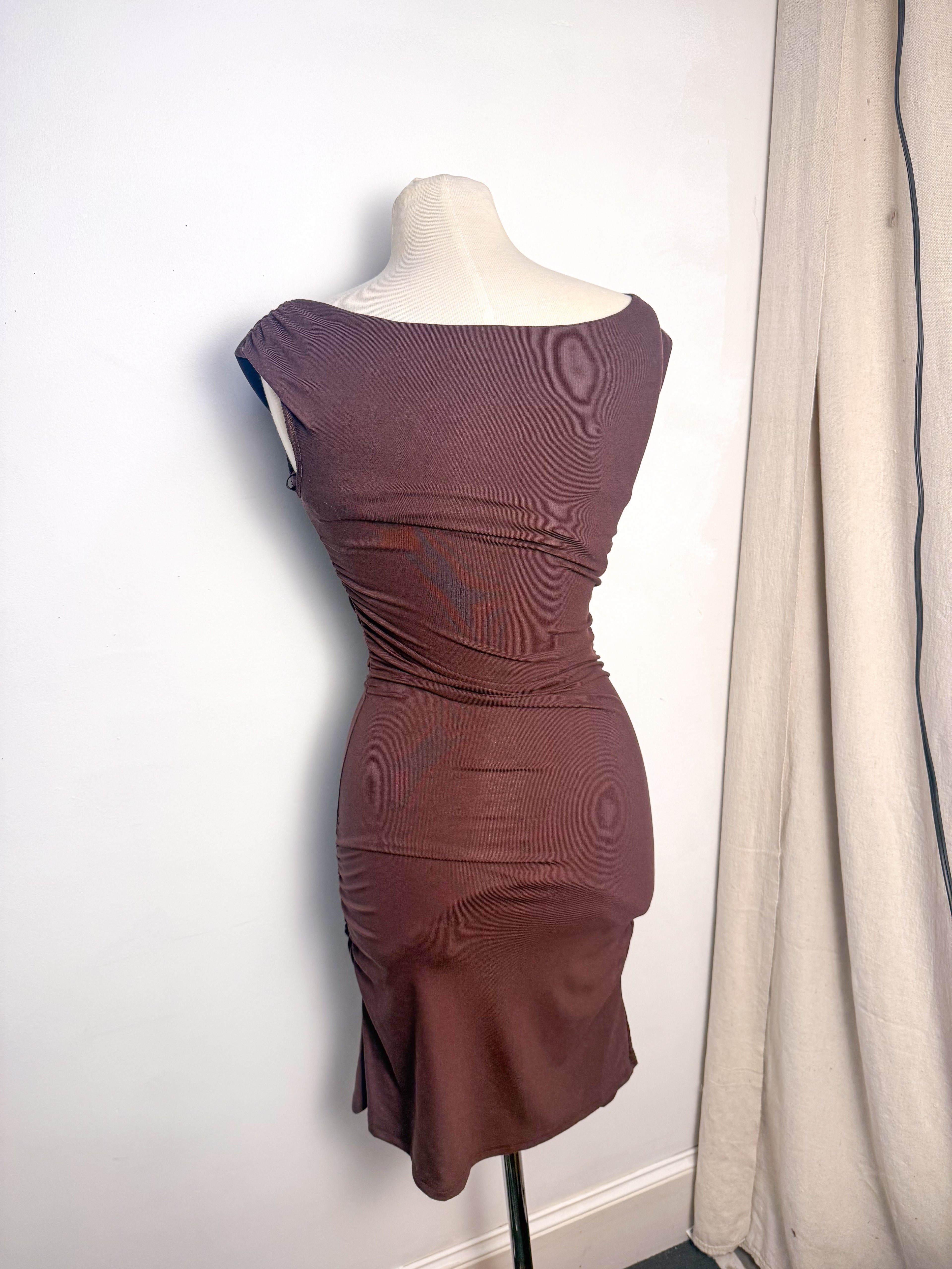 STM Sleeveless Ruched Mini Dress