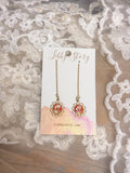 OOAK Floral Cameo Threader Earrings