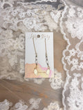 Pearl & Faceted Glass Threader Earrings