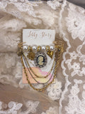 OOAK Cameo and Charm Pin