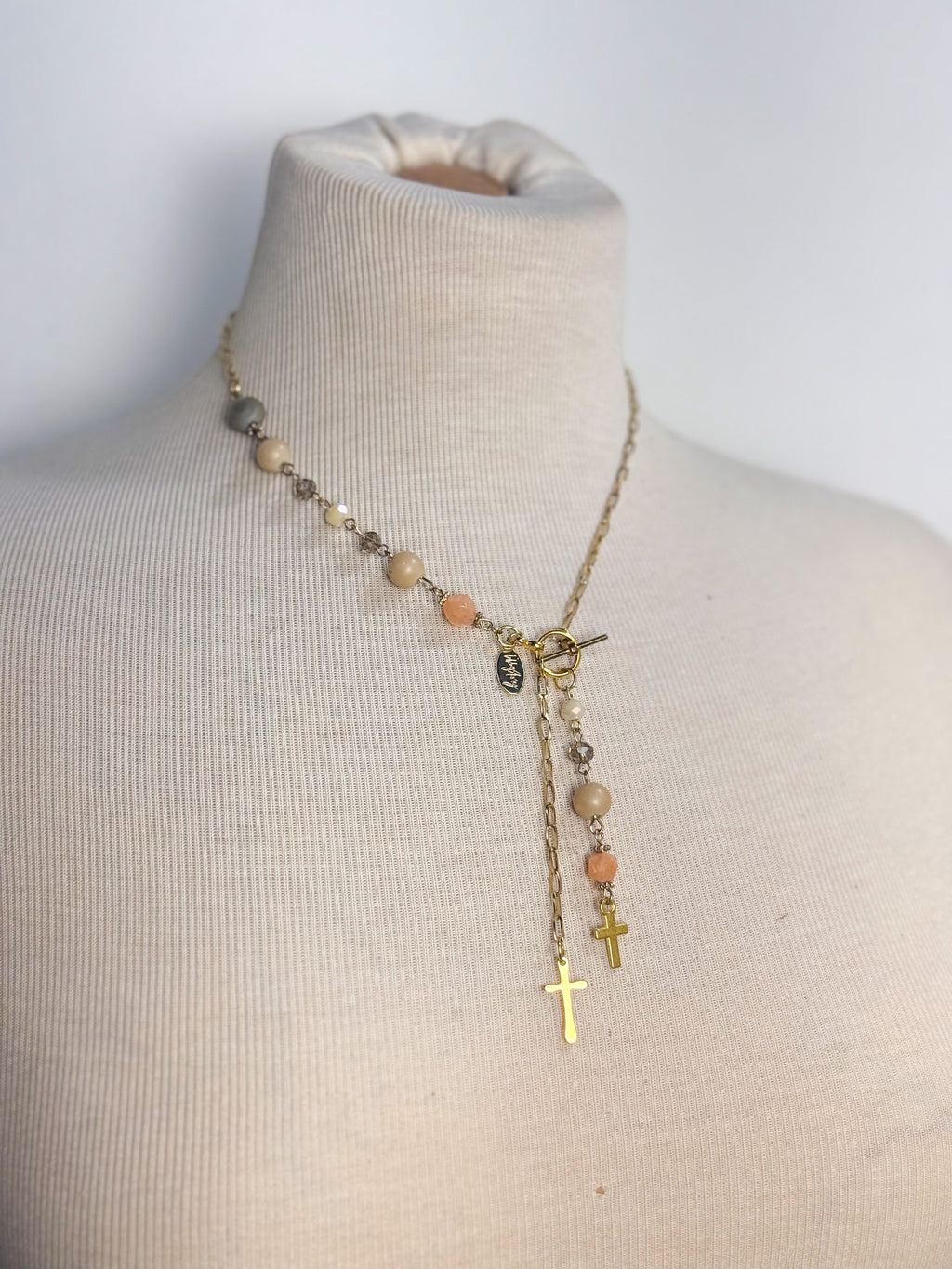 OOAK Neutral Lariat Necklace