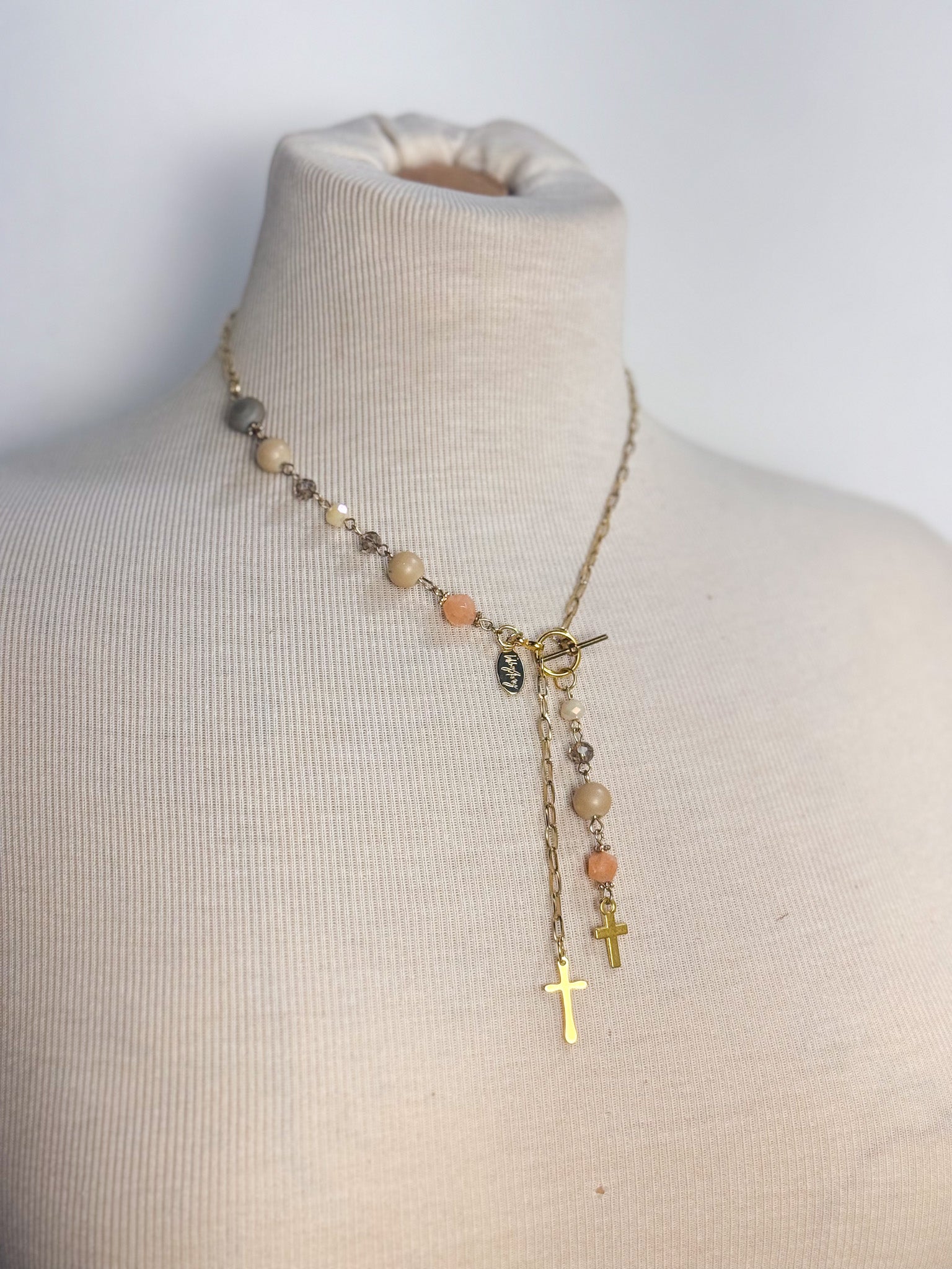 OOAK Neutral Lariat Necklace