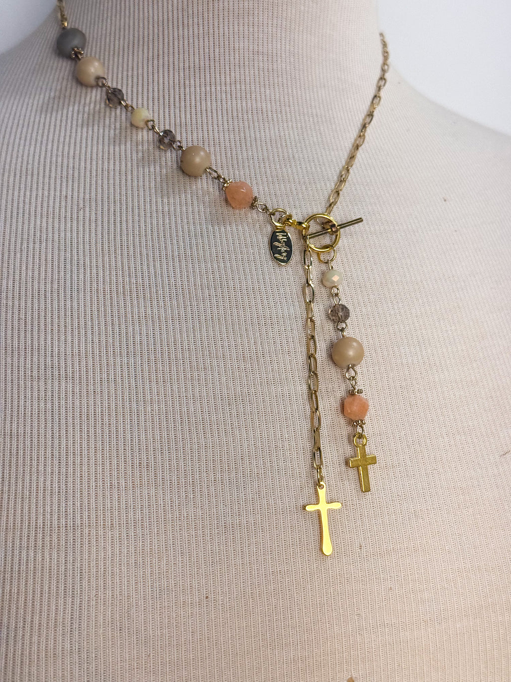 OOAK Neutral Lariat Necklace