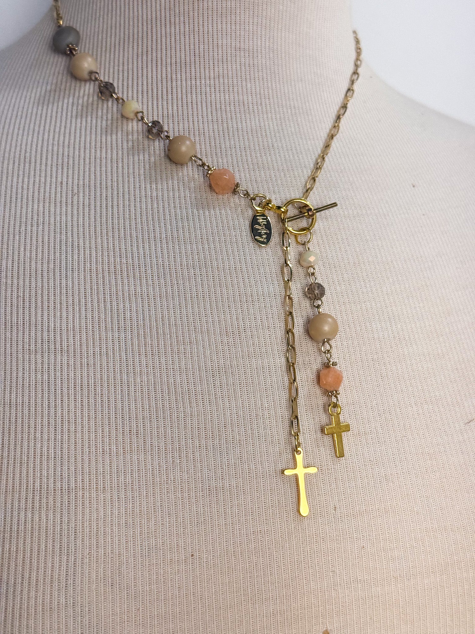 OOAK Neutral Lariat Necklace