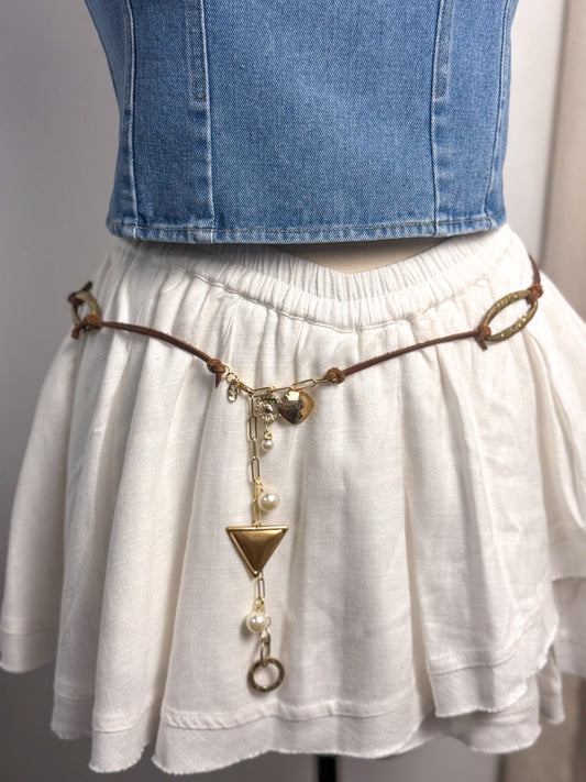 OOAK Leather & Charms Necklace or Belt