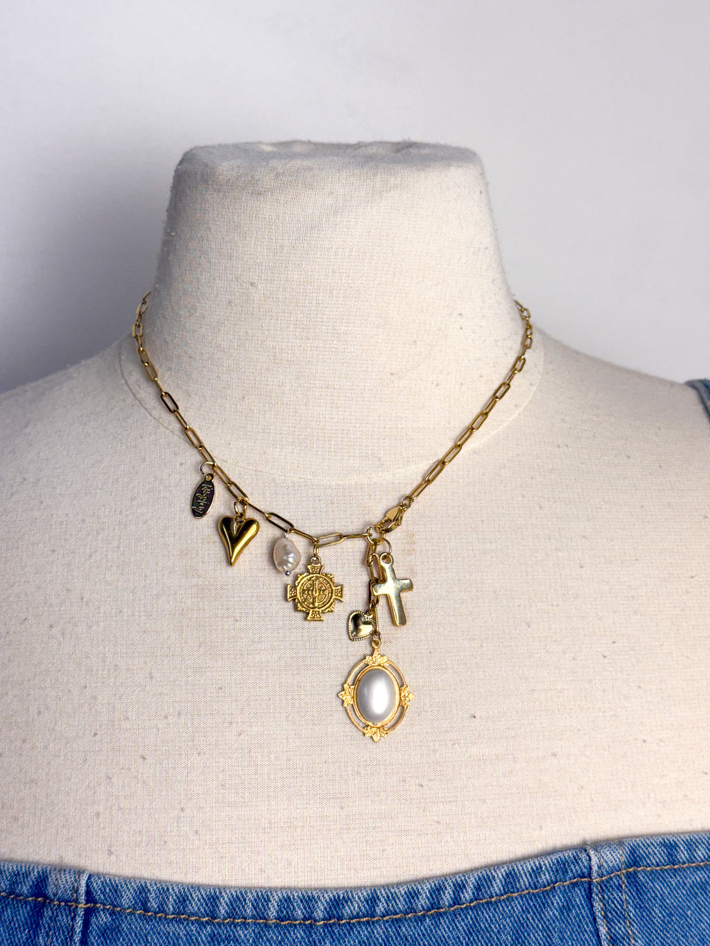 OOAK One Side Charm Lariat Necklace
