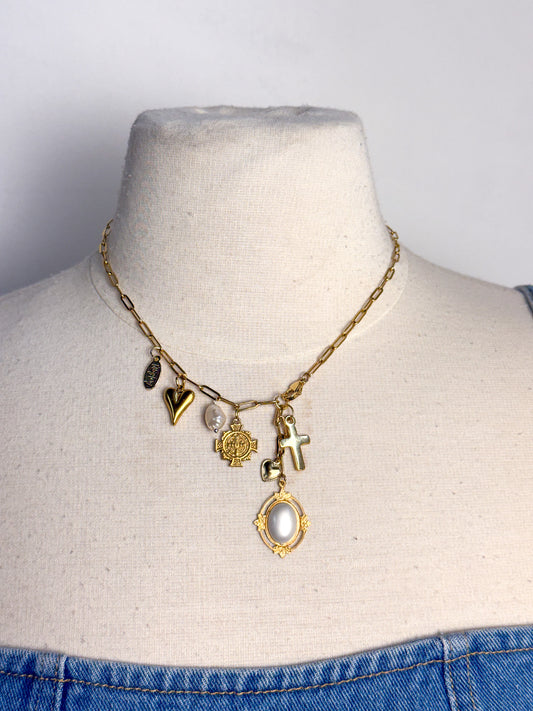 OOAK One Side Charm Lariat Necklace