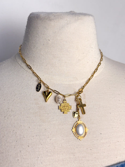 OOAK One Side Charm Lariat Necklace