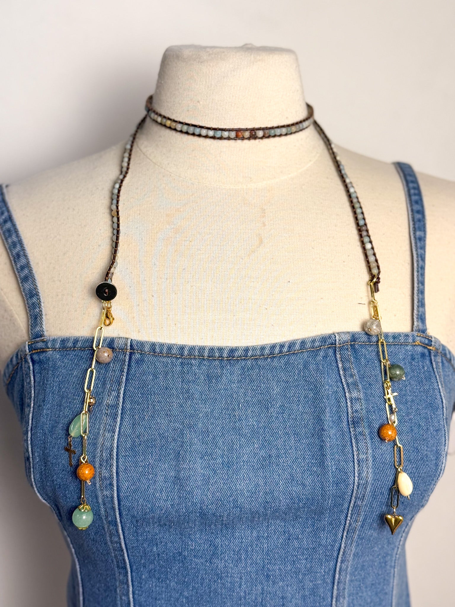 OOAK Semi Precious Stone & Charms Belt or Necklace