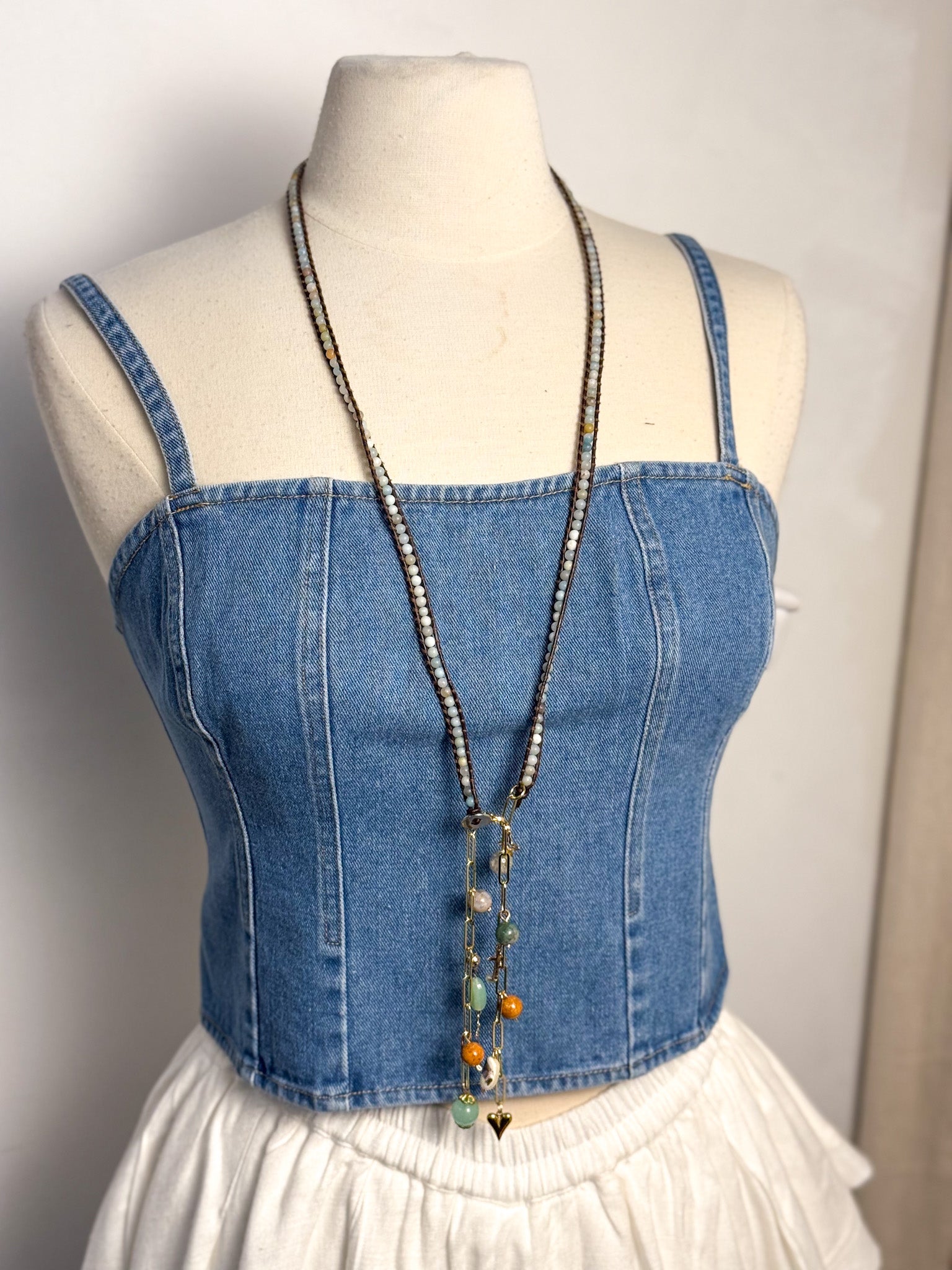 OOAK Semi Precious Stone & Charms Belt or Necklace