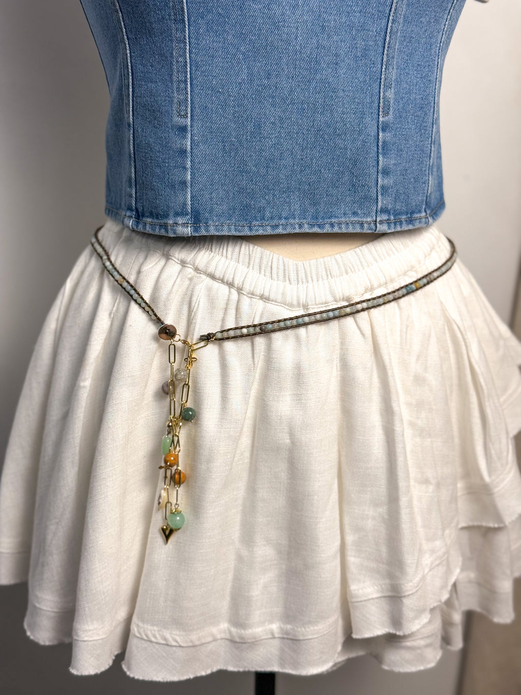 OOAK Semi Precious Stone & Charms Belt or Necklace