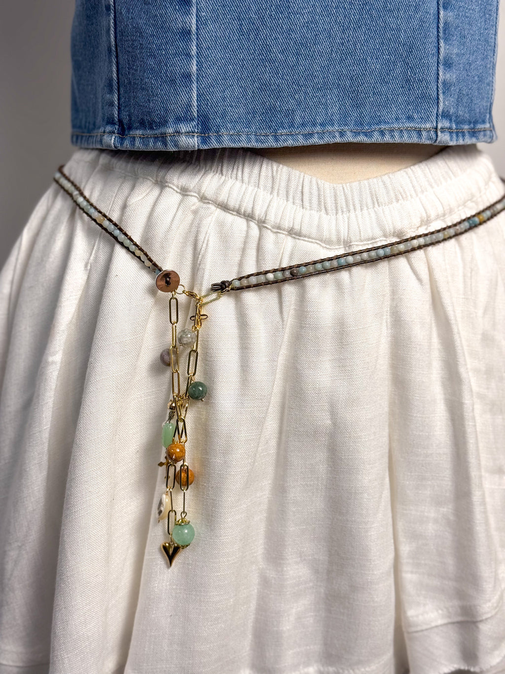 OOAK Semi Precious Stone & Charms Belt or Necklace