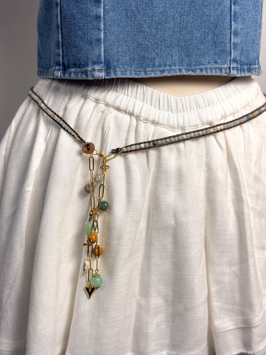 OOAK Semi Precious Stone & Charms Belt or Necklace