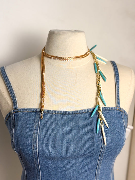 OOAK Chain & Bone Dagger Necklace or Belt