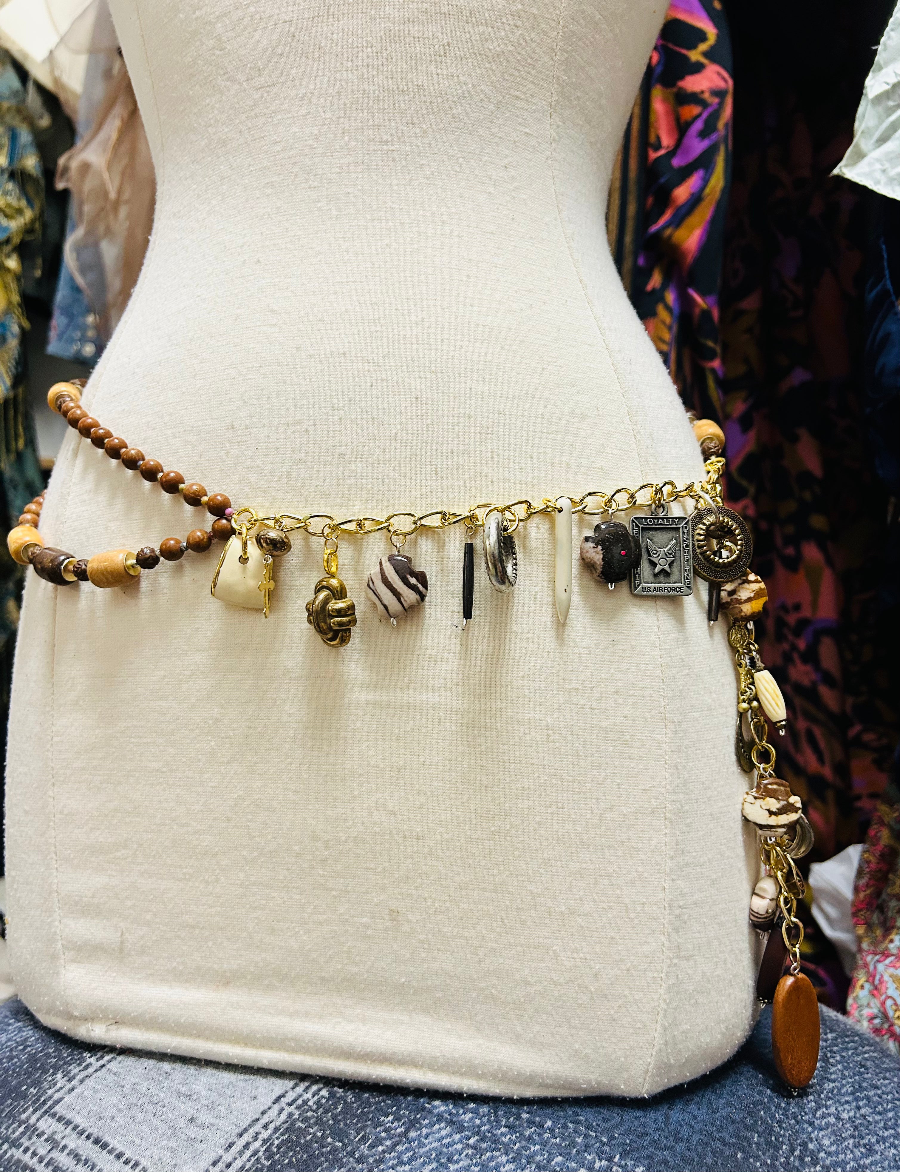 OOAK Wooden Charm Belt or Necklace