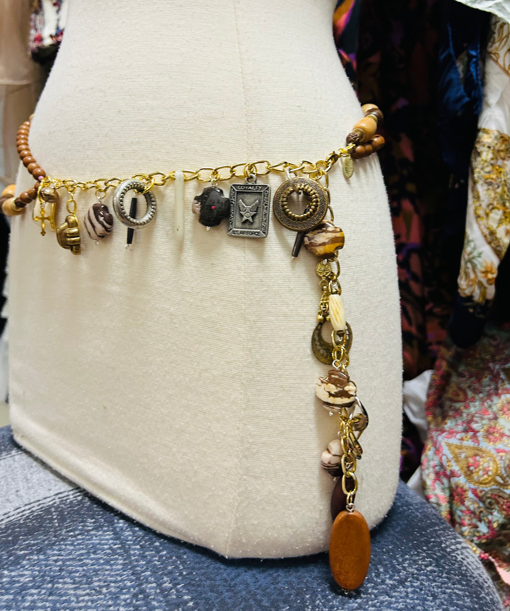 OOAK Wooden Charm Belt or Necklace