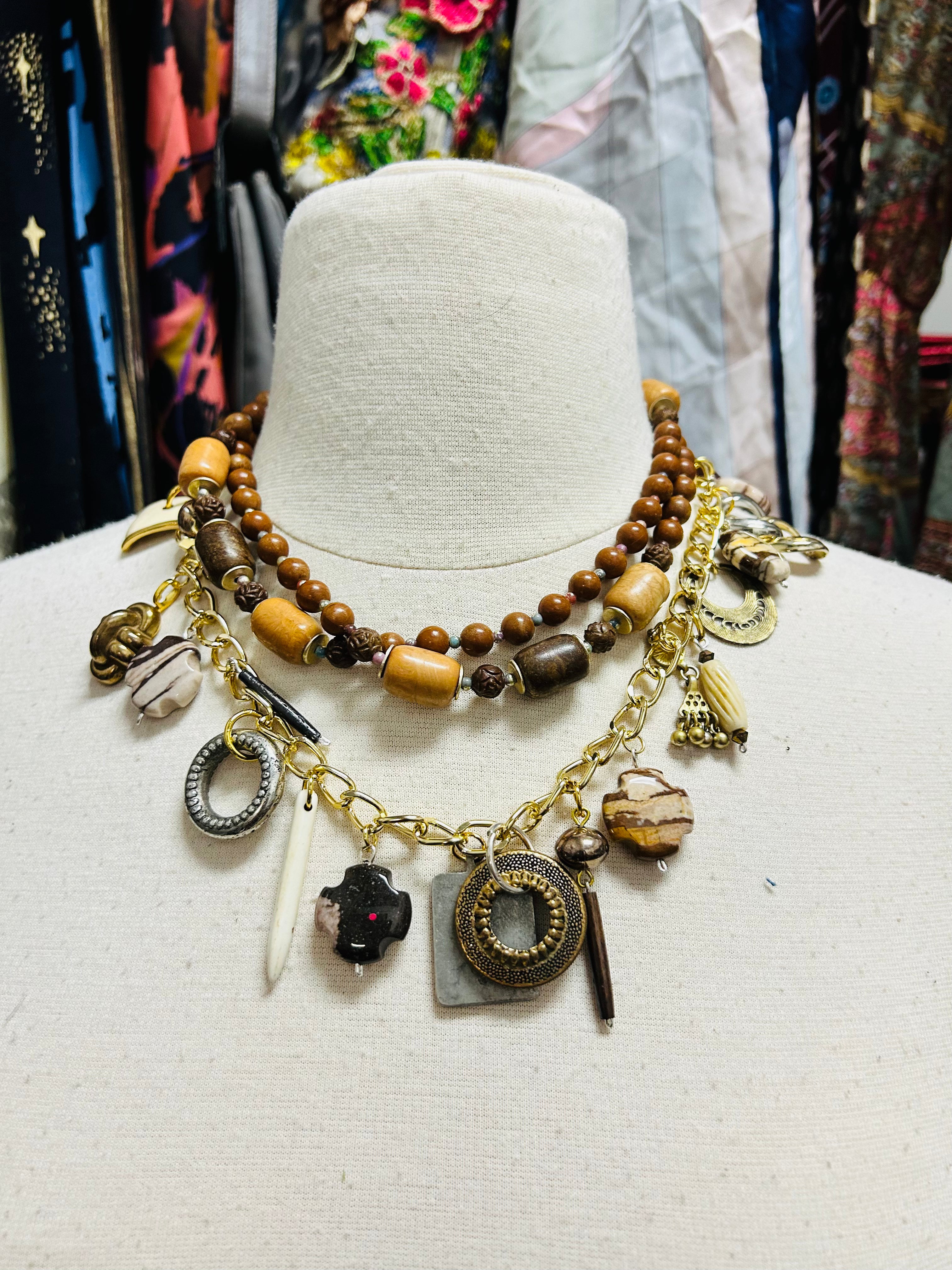 OOAK Wooden Charm Belt or Necklace