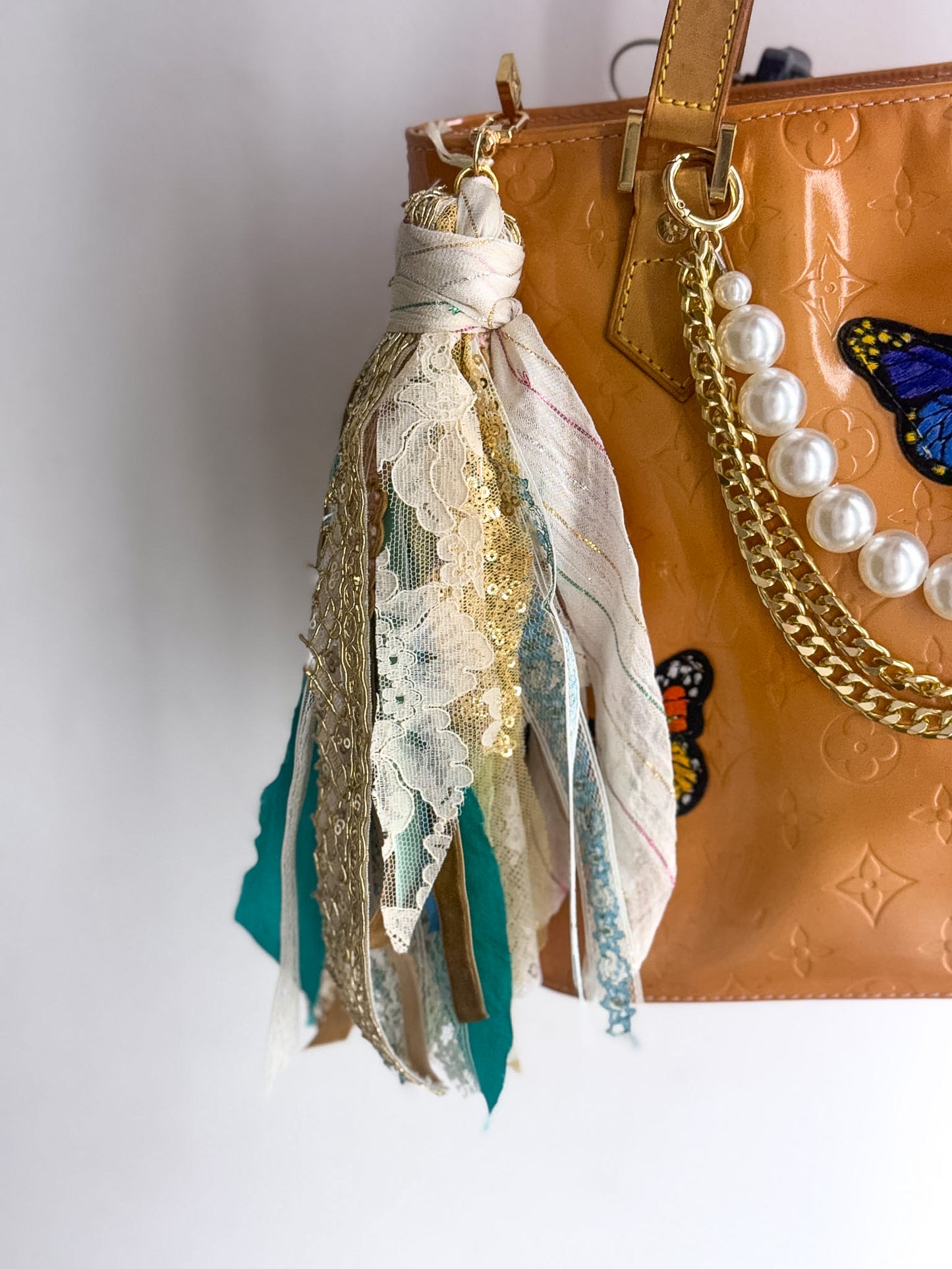 OOAK Large Sequin & Metallic Trim Purse Charm